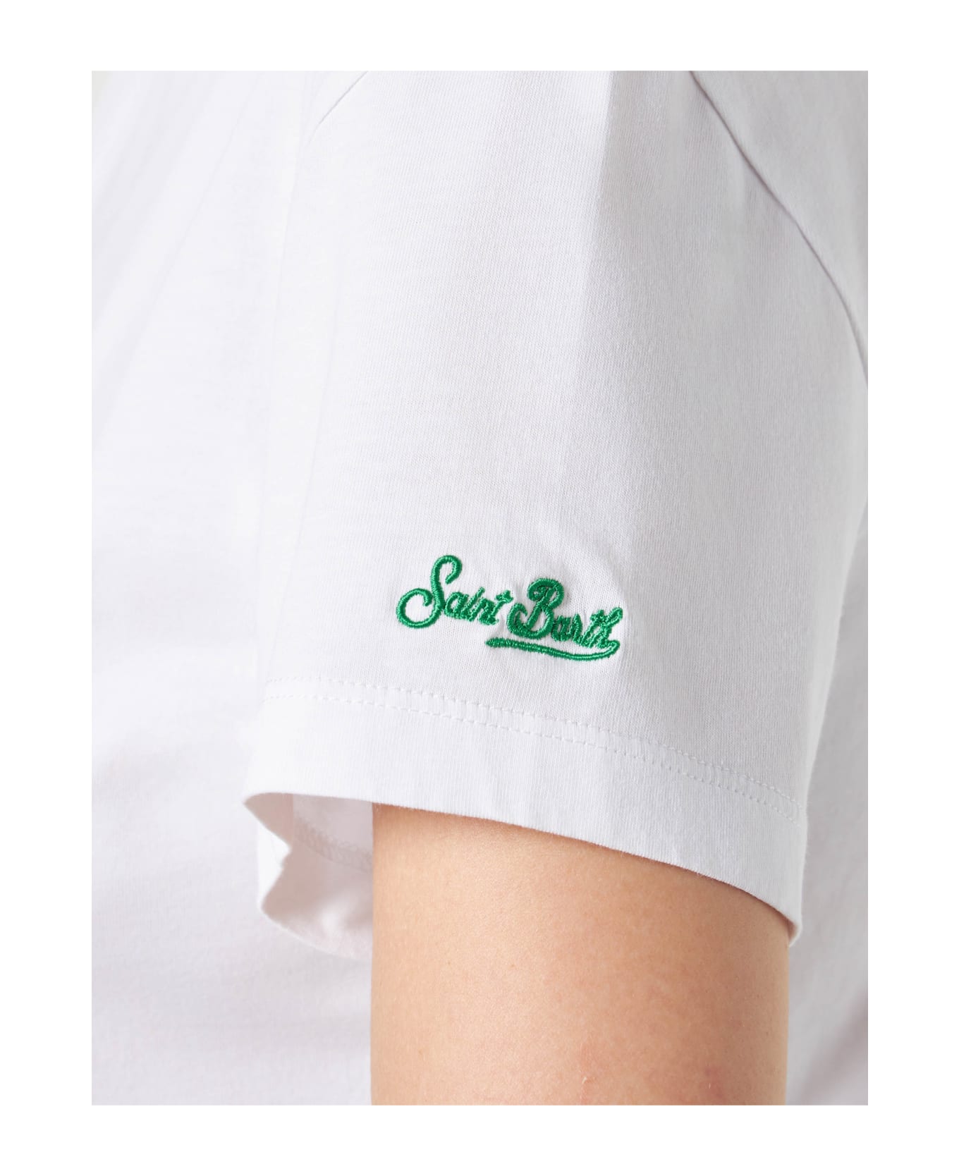 MC2 Saint Barth Woman Cotton T-shirt With Pocket - WHITE