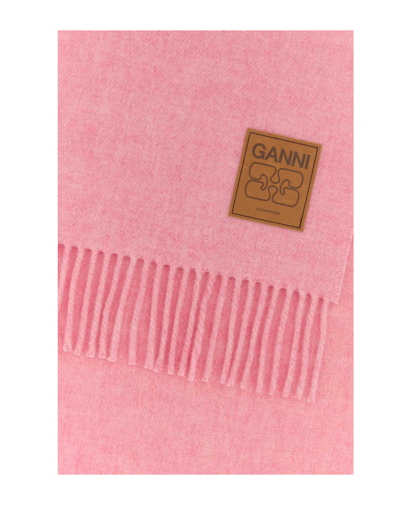 Ganni Pink Wool Scarf - MAUVEMORN