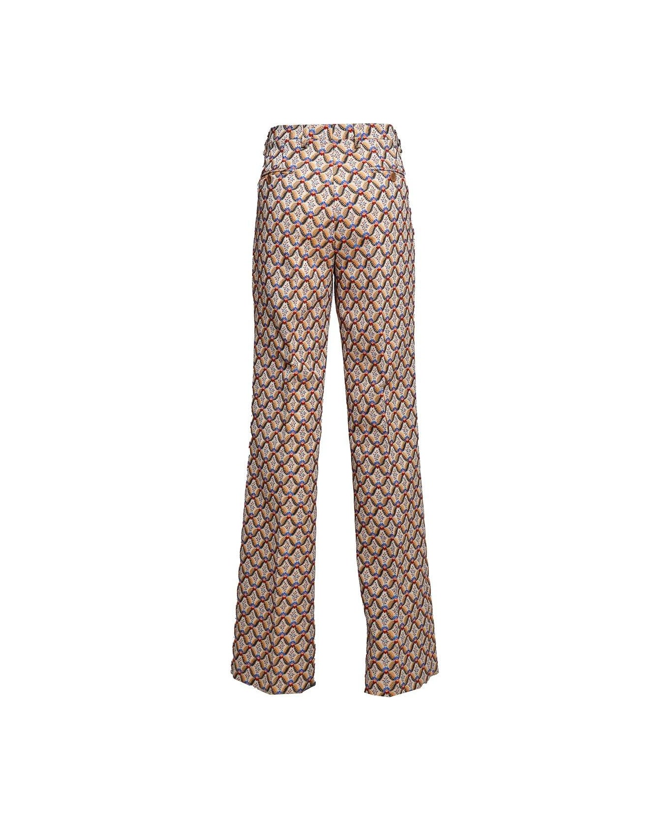 Etro Allover Floral Printed Straight-leg Trousers - Multicolour ボトムス