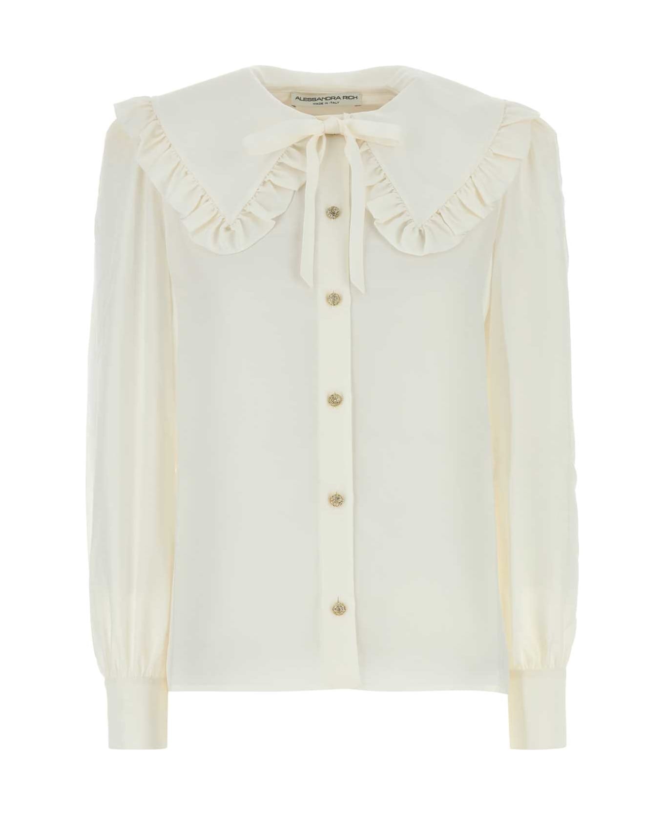 Alessandra Rich White Silk Shirt - WHITE