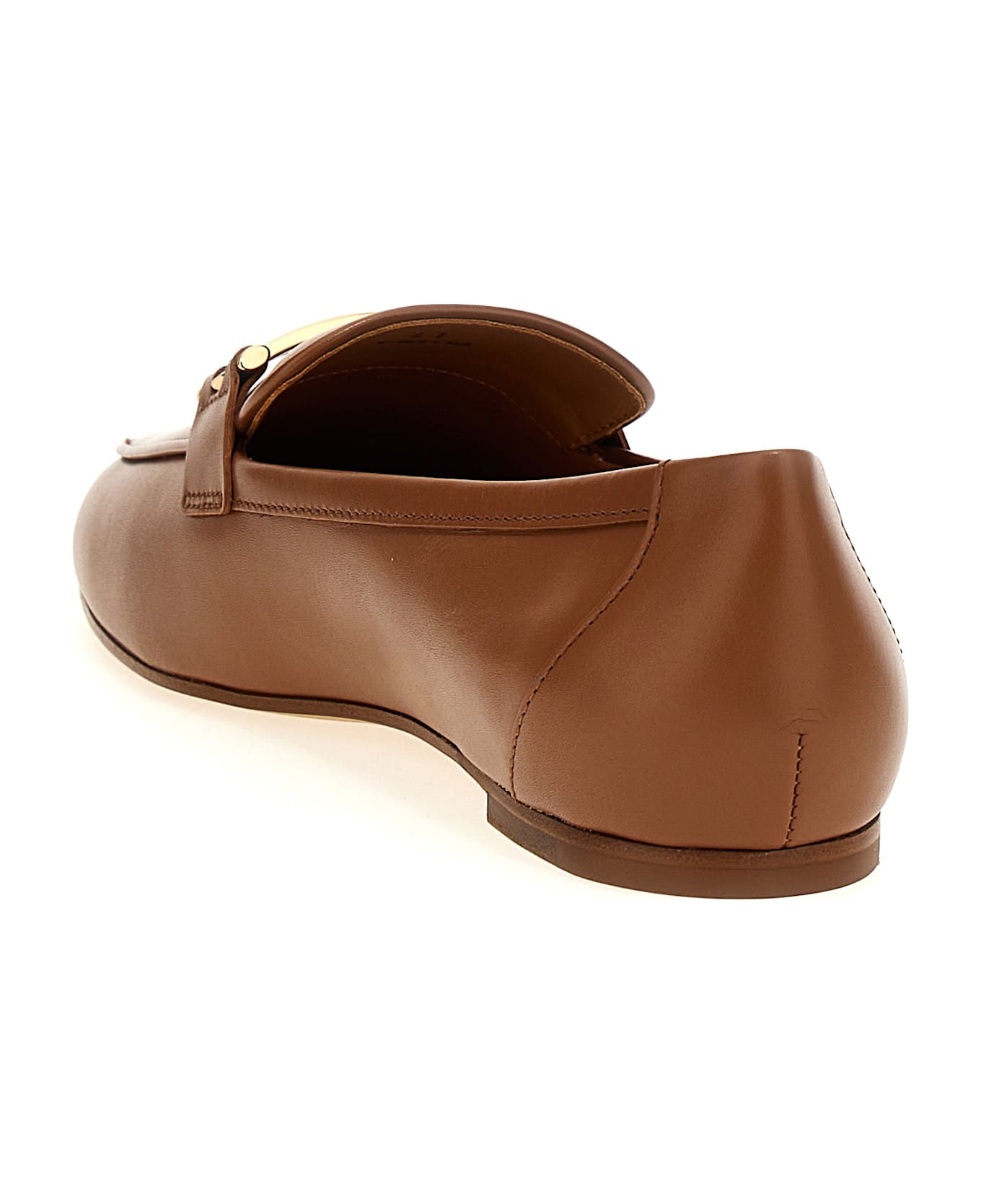 Tod's Brown Loafers With Logo Plaque - Brown