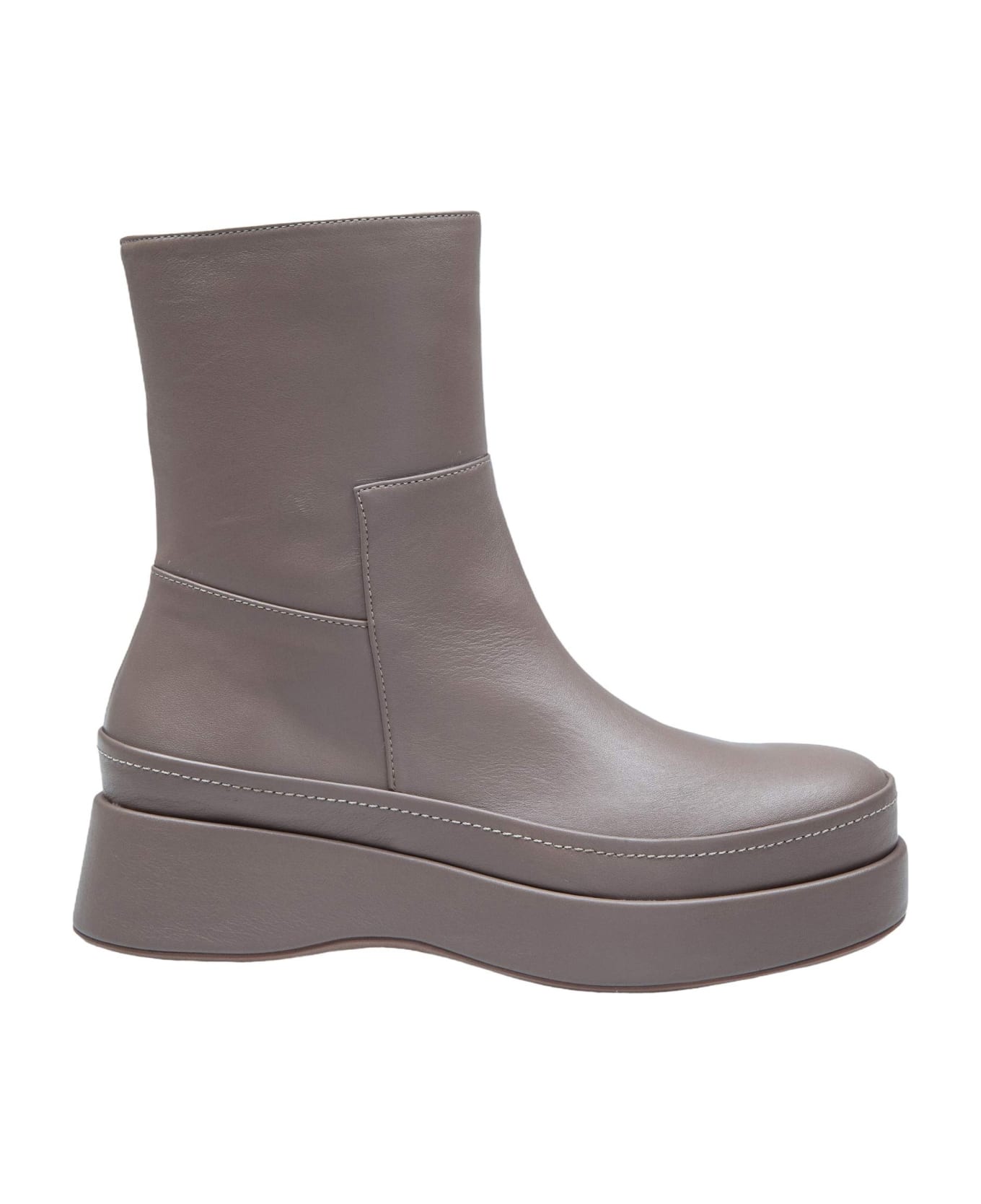 Paloma Barceló Danube Ankle Boot In Taupe Leather - Taupe