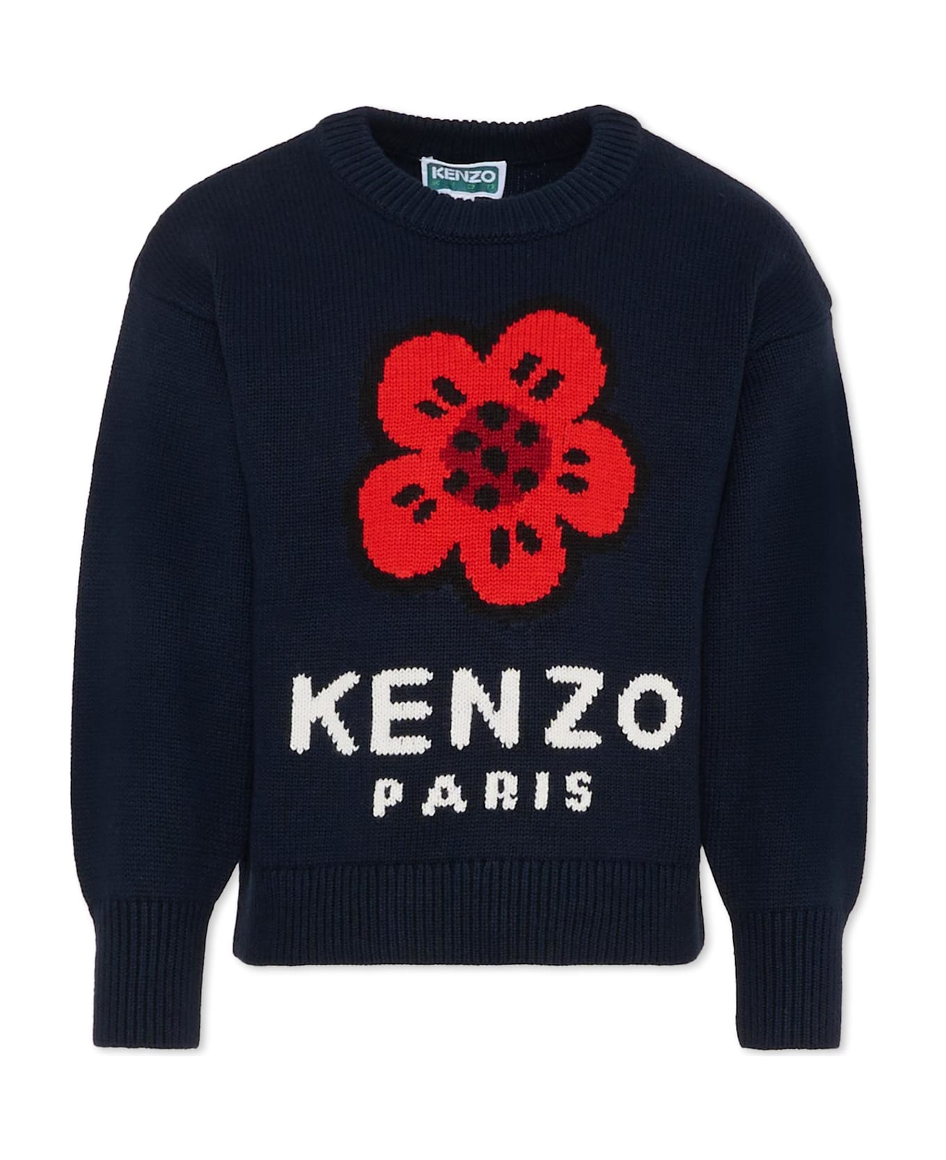 Kenzo Kids Blue Sweater For Girl With Poppy - Blue