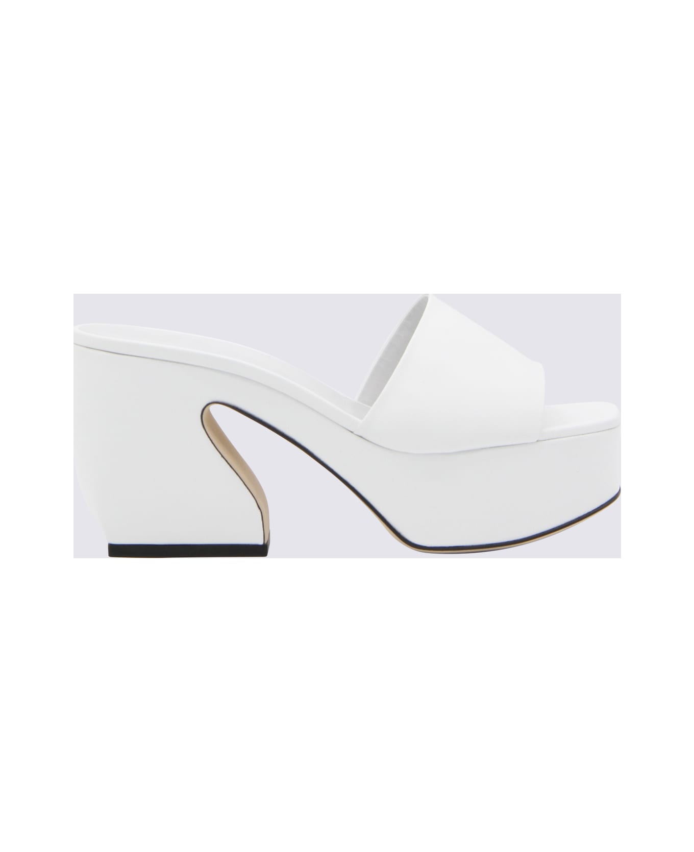 SI Rossi White Leather Sandals - White