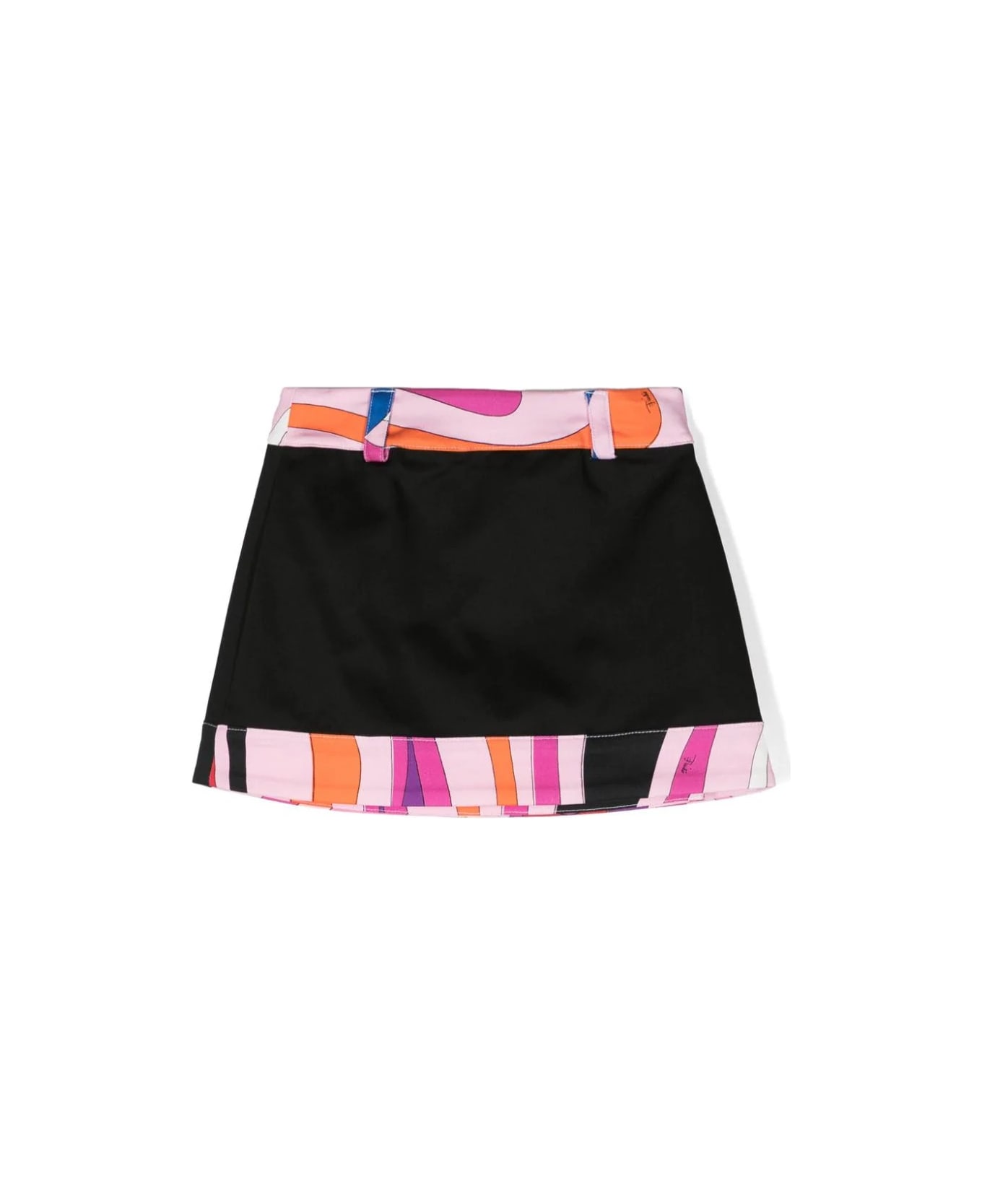 Pucci Black Wrap Mini Skirt With Iride Border - Black