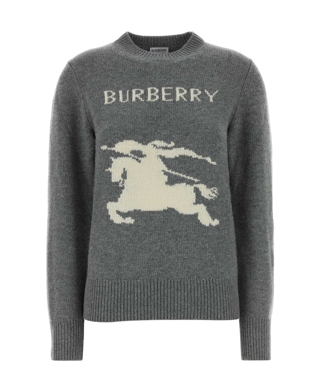 Burberry Grey Wool Blend Sweater - A1345