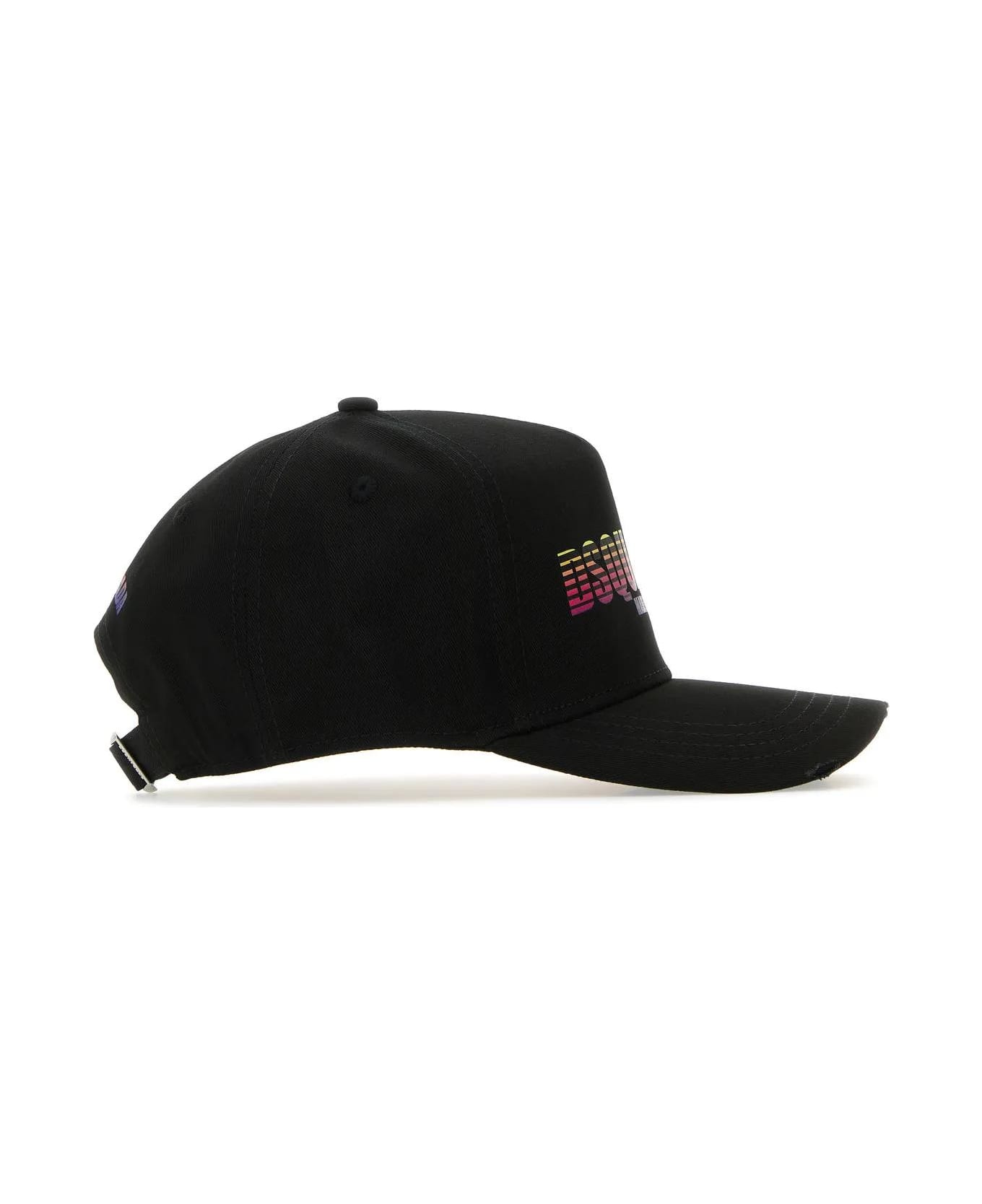 Dsquared2 Black Gabardine Baseball Cap - Black 帽子