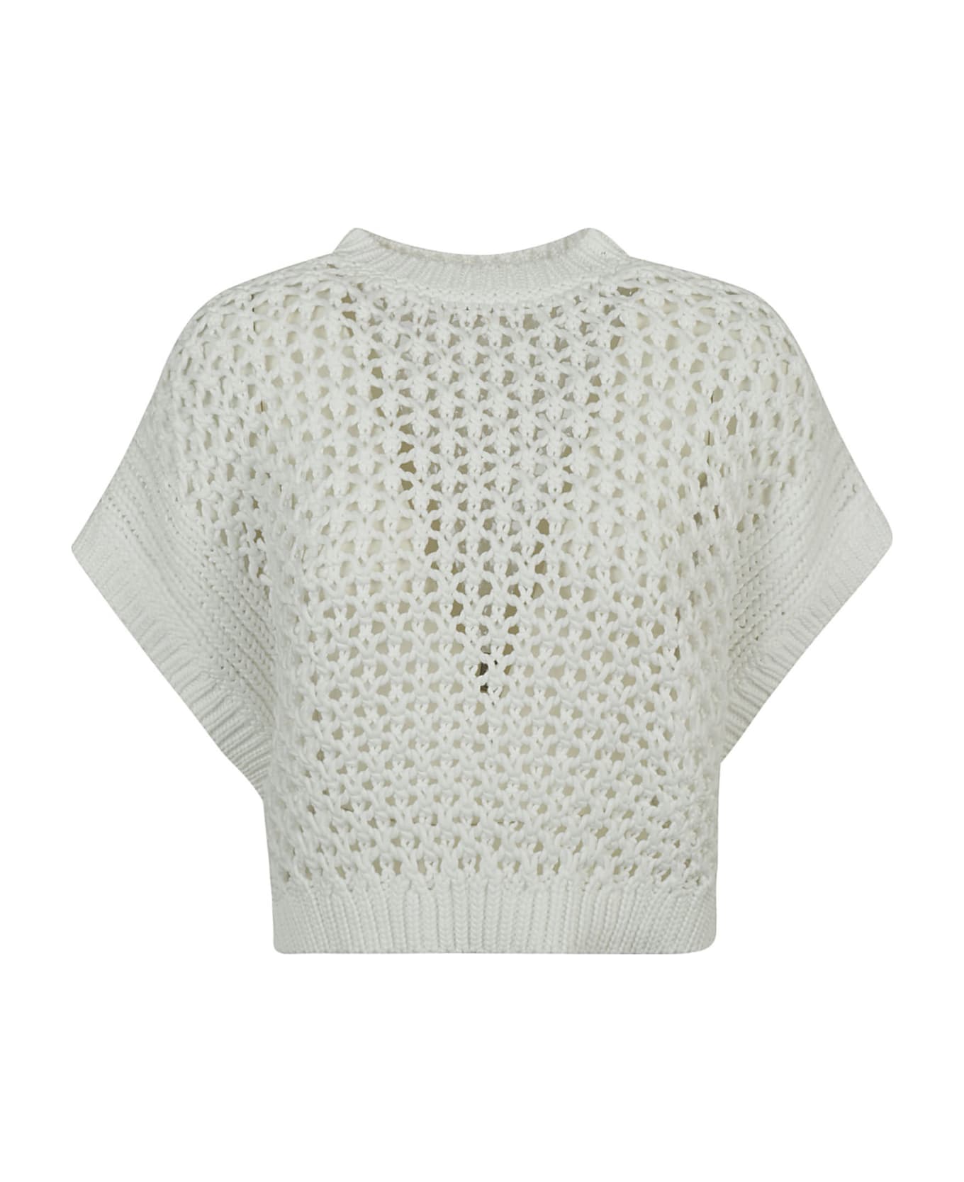 Brunello Cucinelli Crochet Oversized Jumper - White