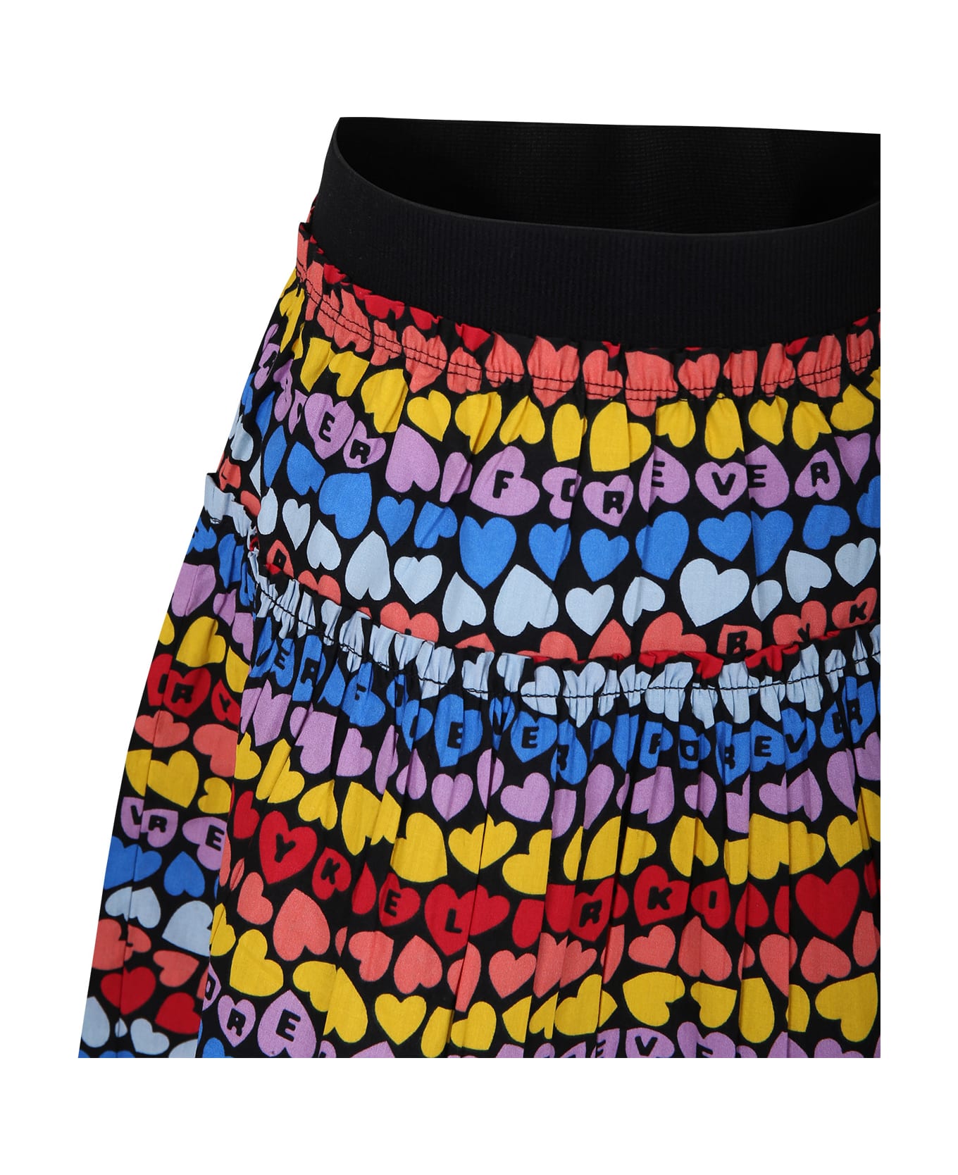 Rykiel Enfant Multicolor Skirt For Girl With All-over Hearts - Multicolor