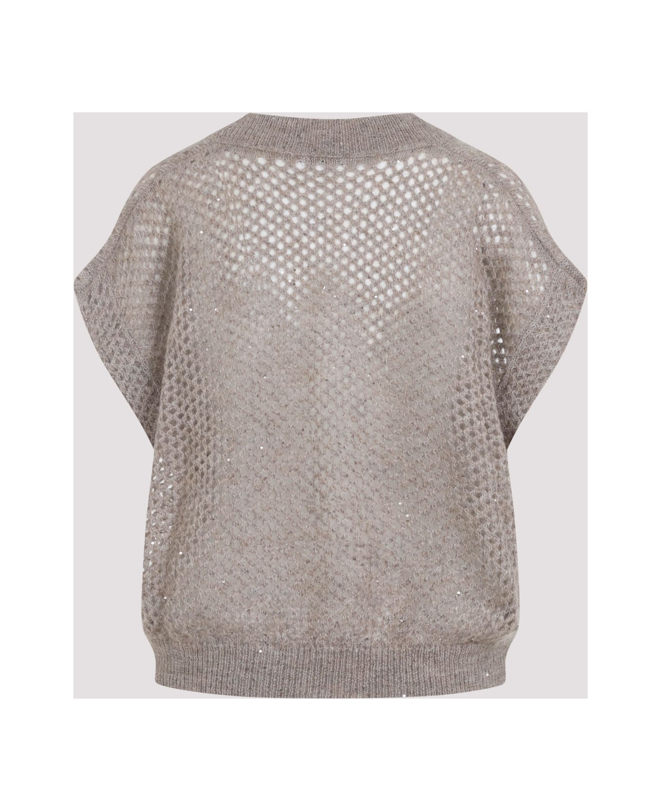 Brunello Cucinelli Mohair Diamond Knit Vest - Brown Caldo