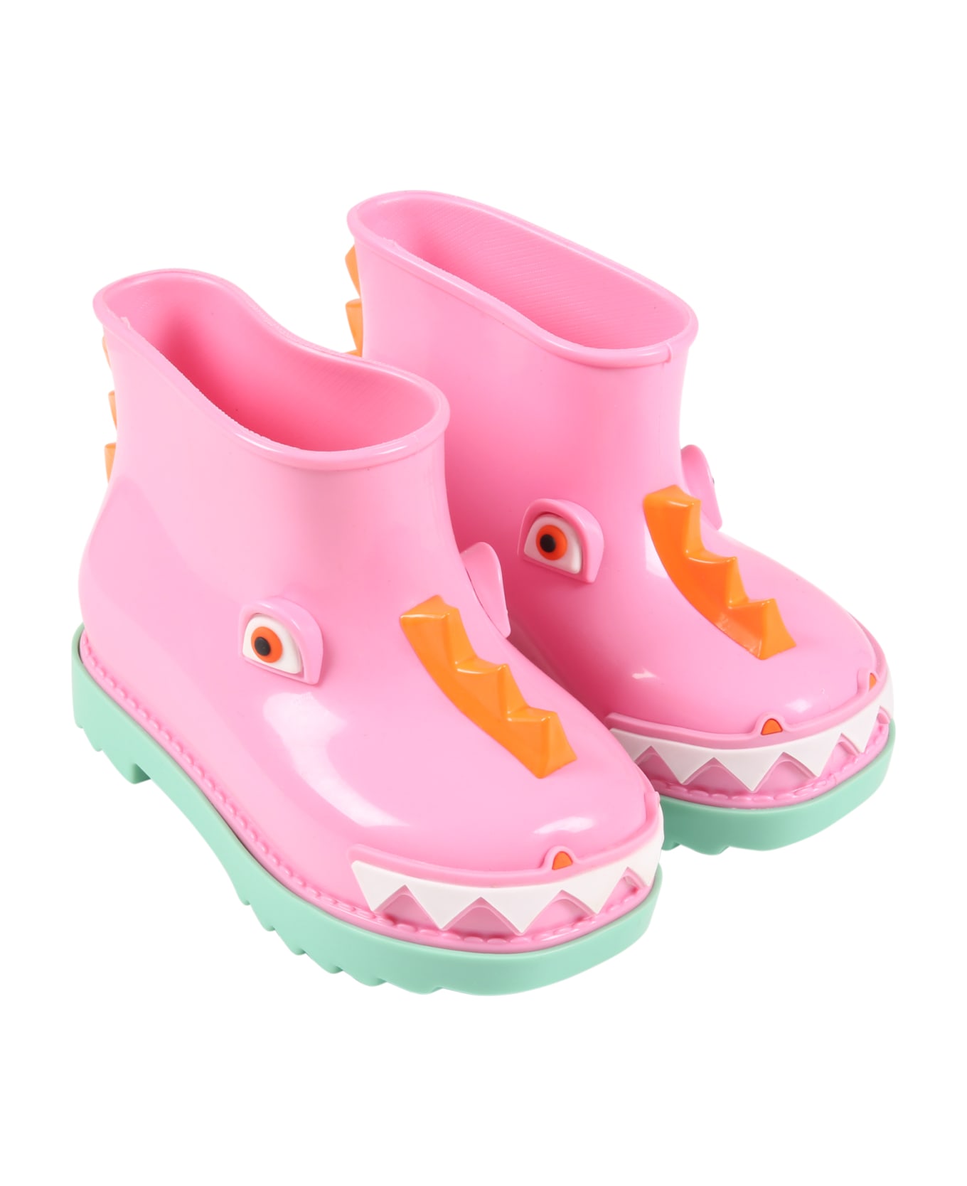 Melissa Multicolor Boots For Girl With Dinosaur - Pink