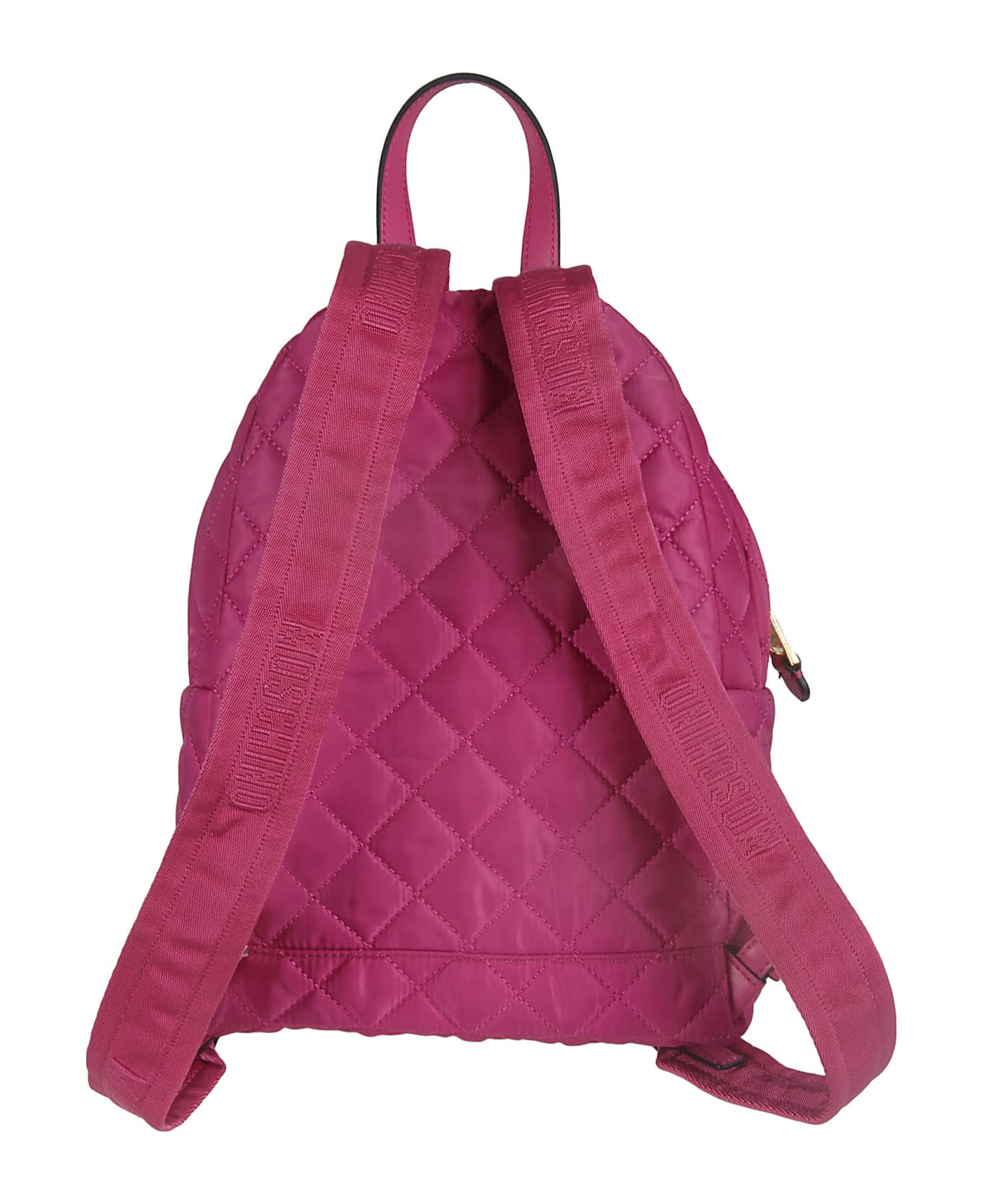 Moschino Quilted Logo Patched Backpack - Purple