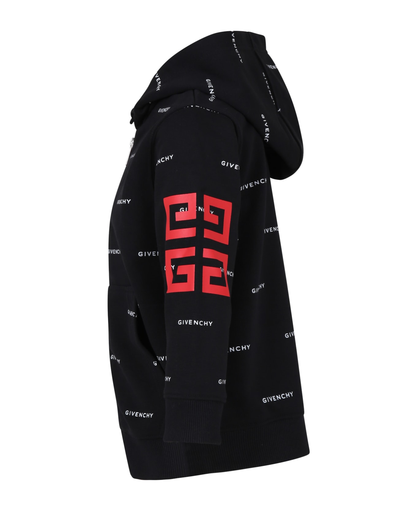 Givenchy Black Hoodie For Boy With Logo - Black
