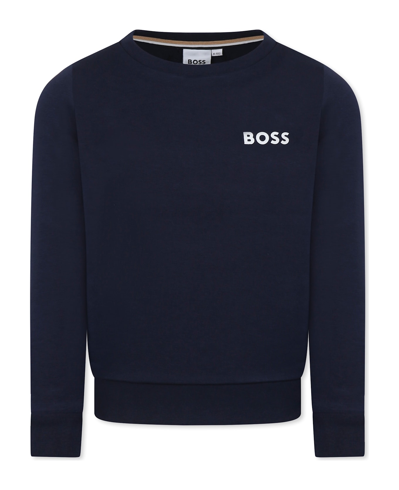 Hugo Boss Blue Sweatshirt For Boy With Logo - Blue