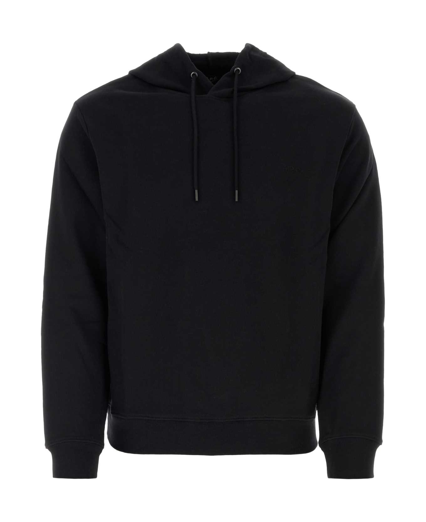A.P.C. Black Cotton Sweatshirt - NOIR