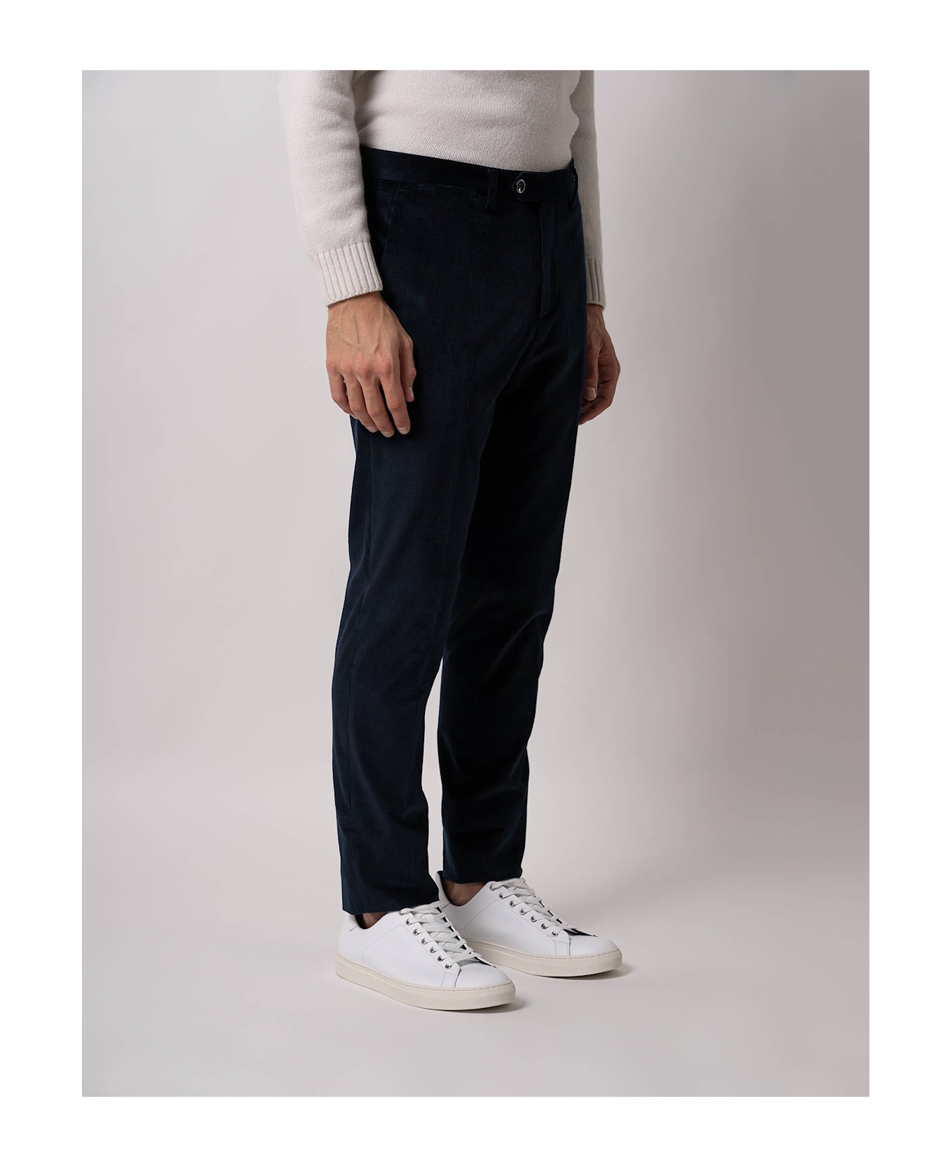 Larusmiani Velvet Trousers Howard Pants - MidnightBlue