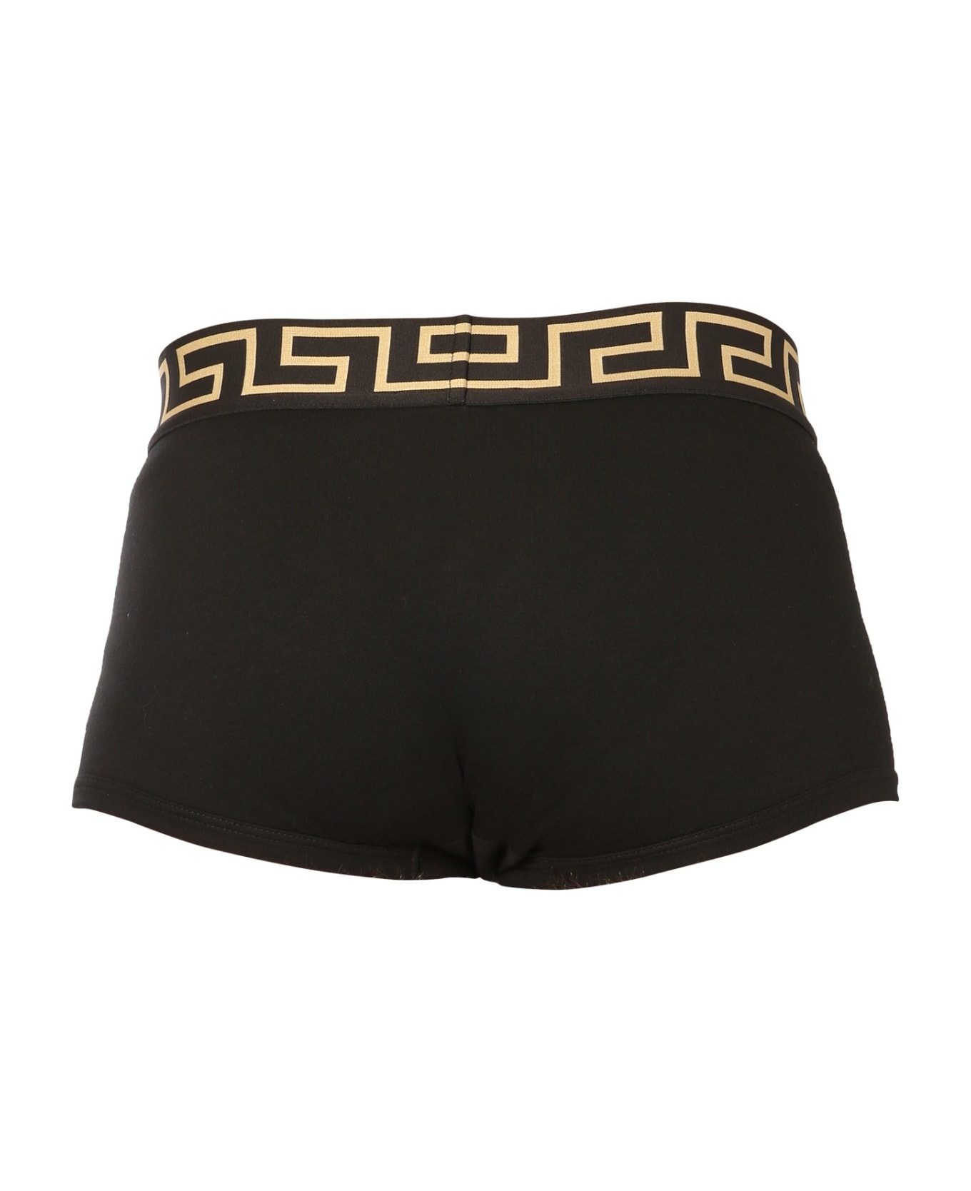 Versace Pack Of Two Boxer Shorts With Greek - Black