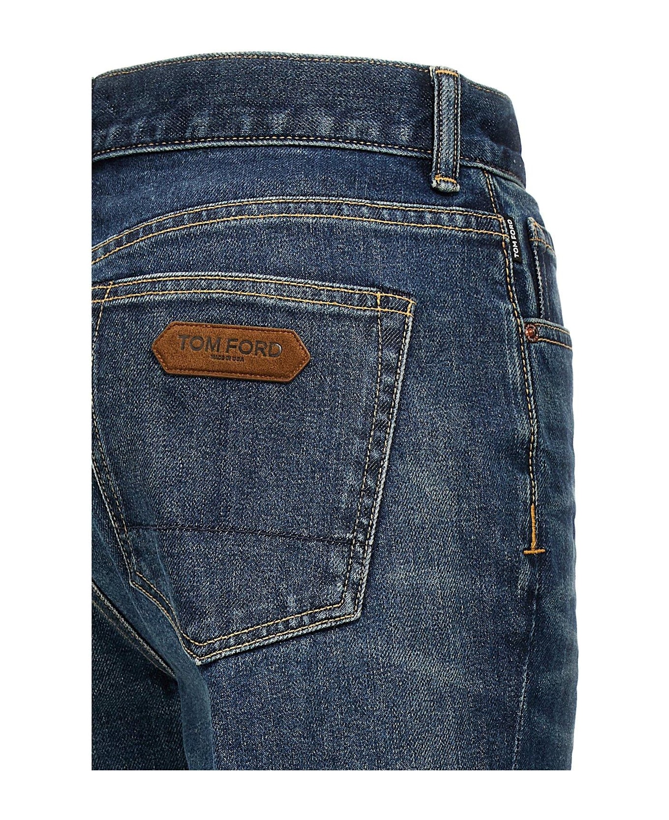 Tom Ford Stretch Raw Denim Flared Jeans - MID BLUE (Blue)