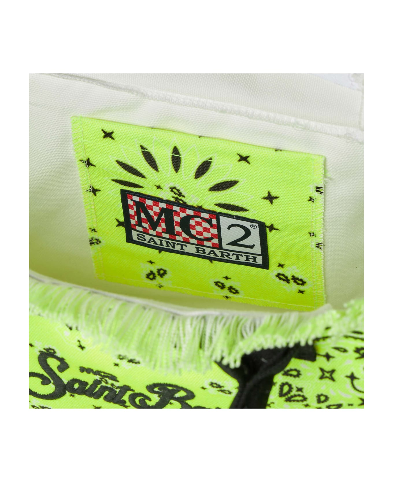 MC2 Saint Barth Colette Fluo Yellow Handbag With Bandanna Print - YELLOW
