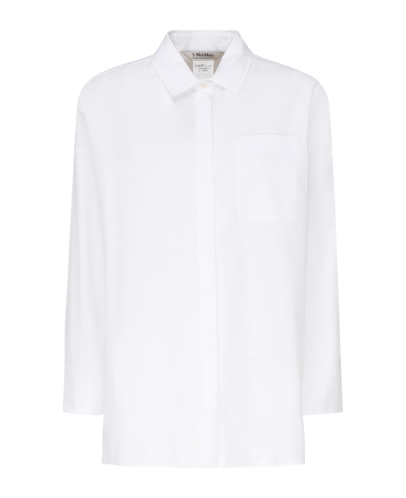 
S Max Mara Straight Poplin Shirt - White