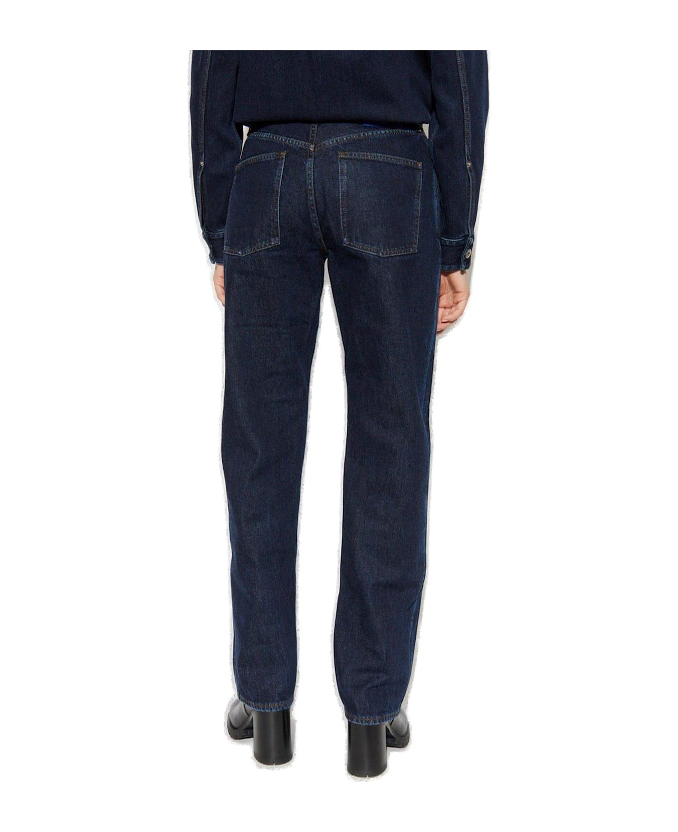 Burberry Logo Patch Straight-leg Jeans - Blue