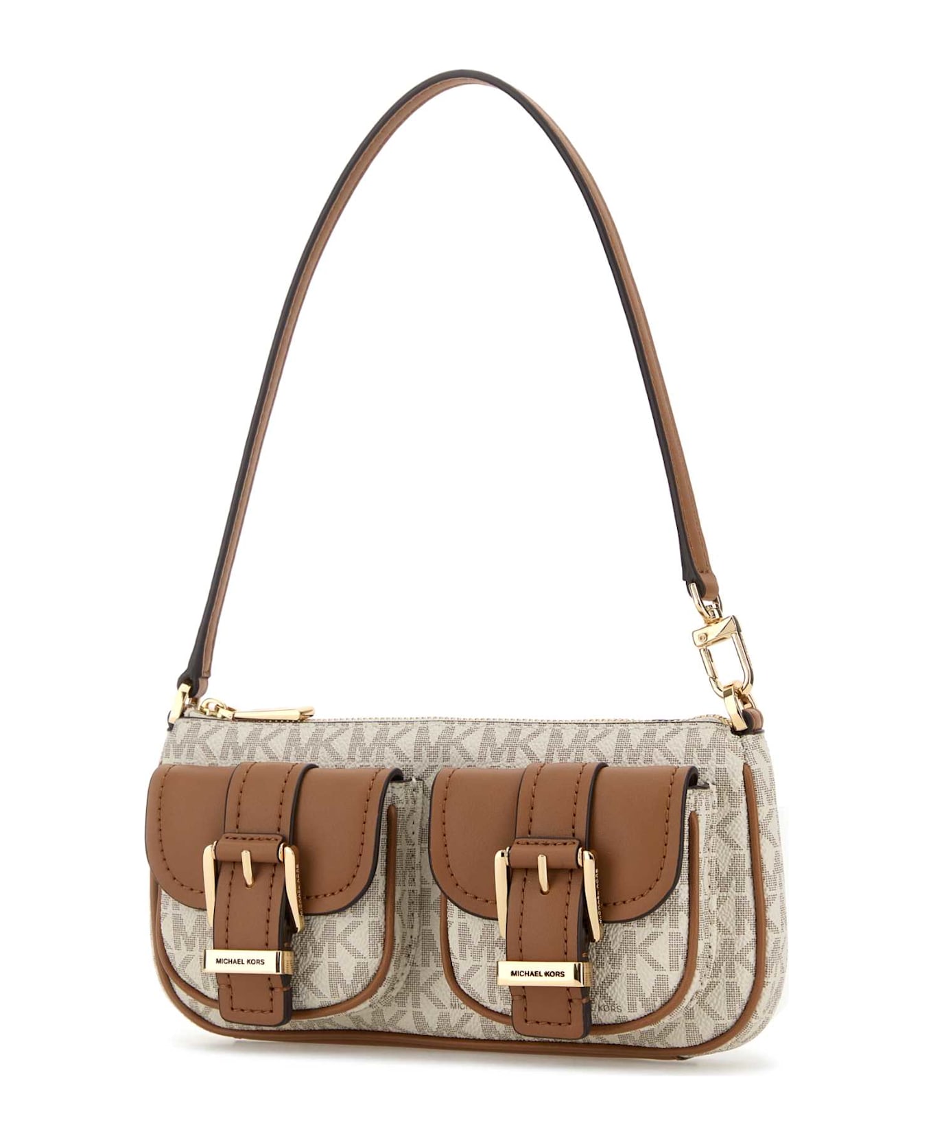 Michael Kors Printed Canvas Zoe Shoulder Bag - VANILLAACRN
