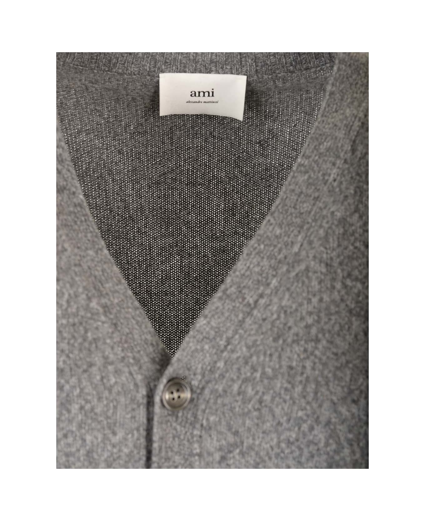Ami Alexandre Mattiussi Cashmere And Wool Cardigan - GREY