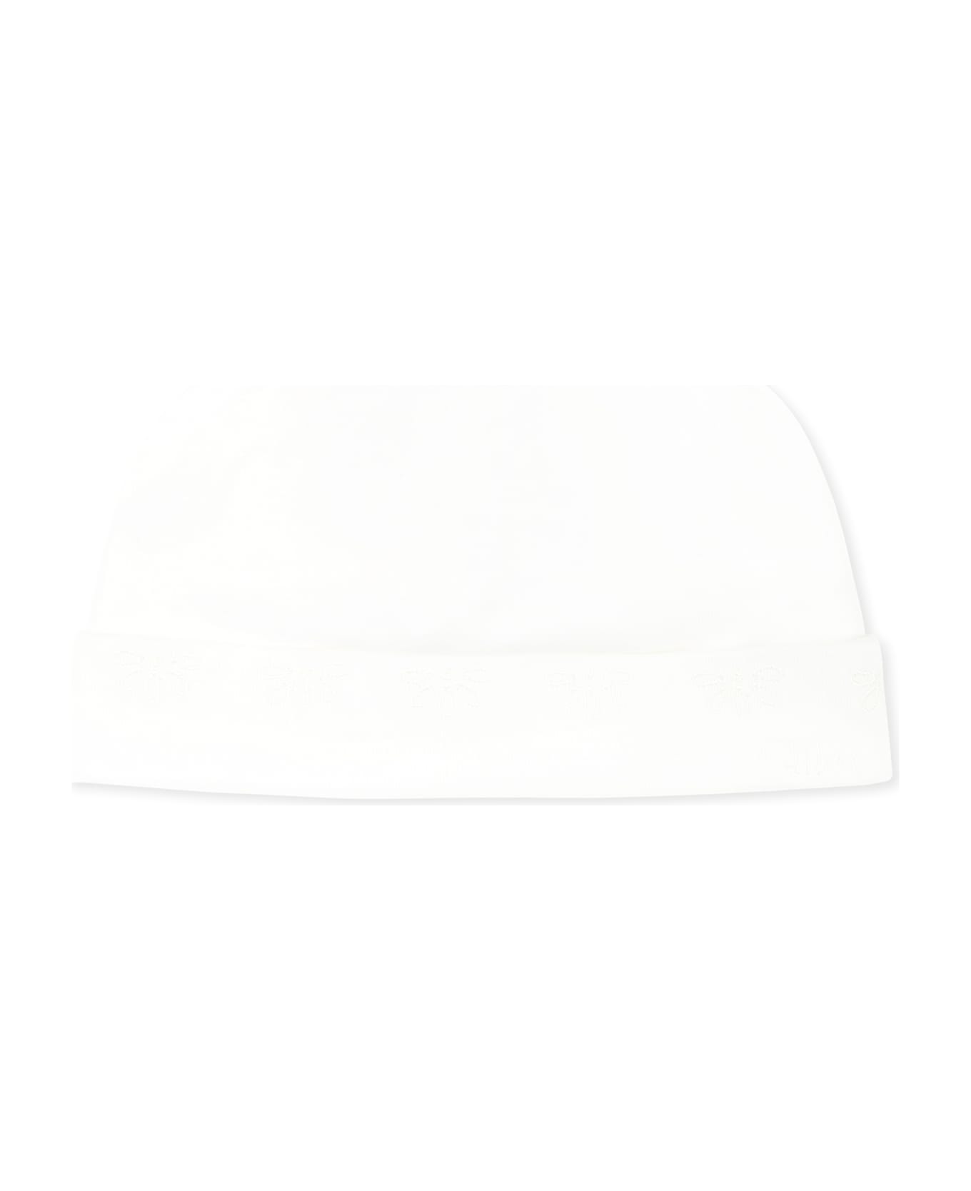 Chloé White Set For Baby Girl With Logo - White