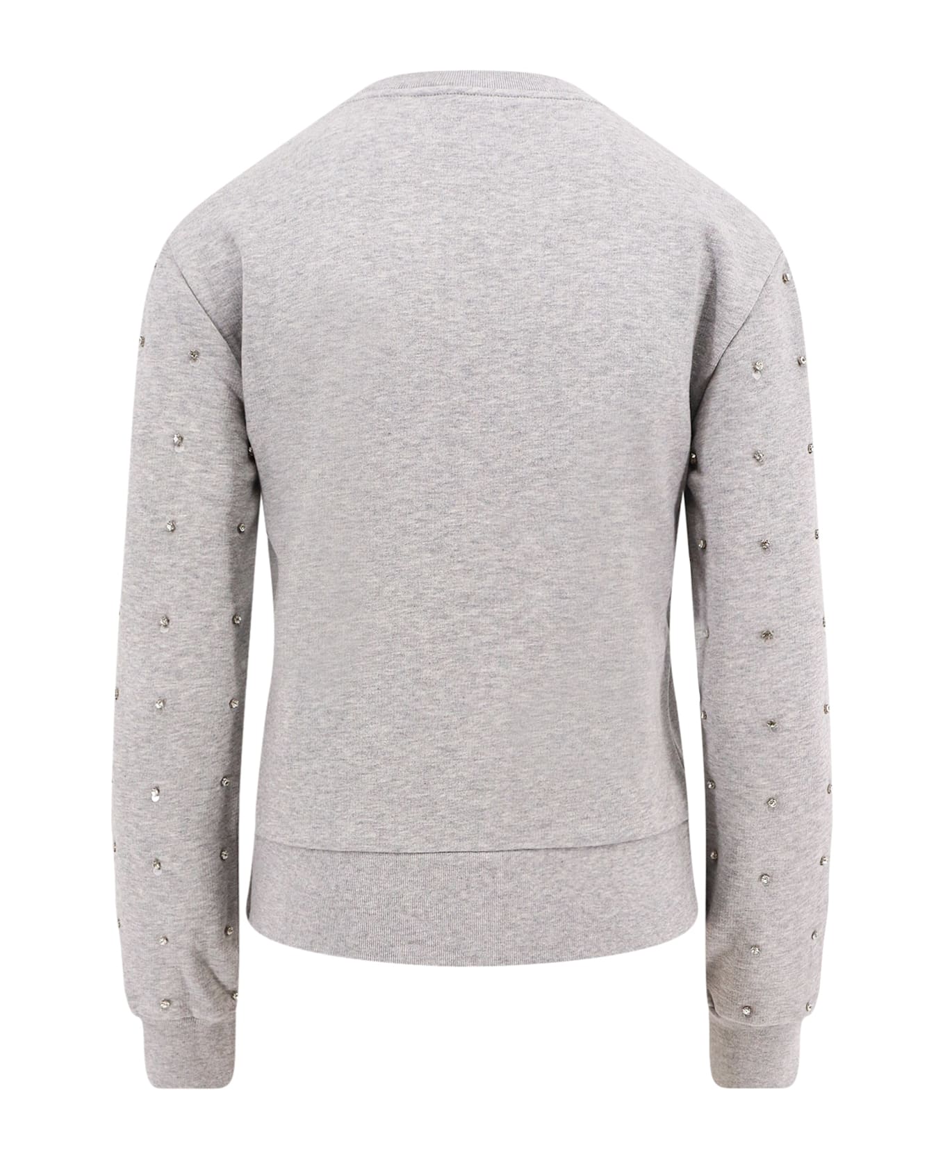Gucci Cotton Sweatshirt With All-over Rhinestones - Grey