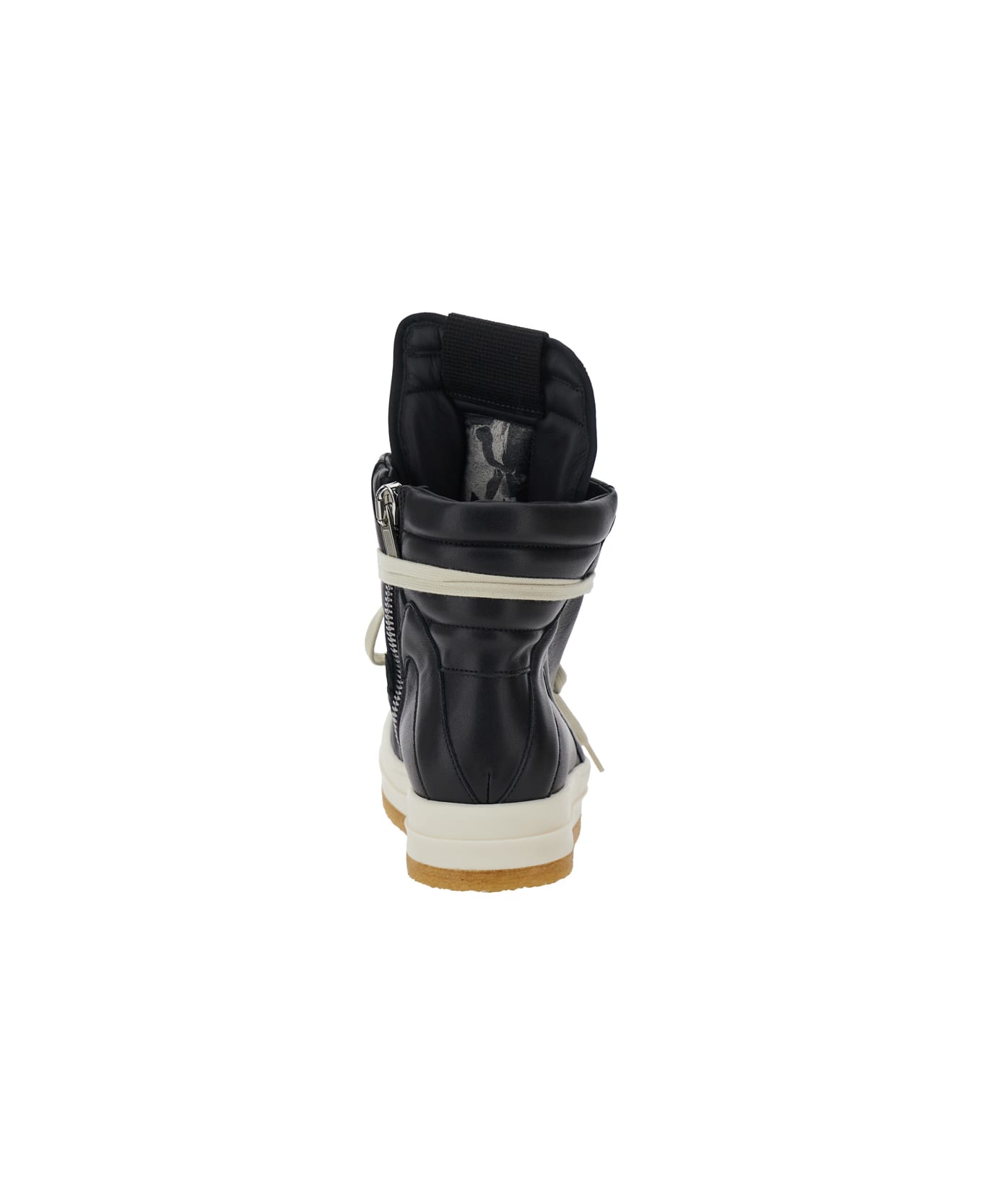 Rick Owens 
creep Geo-basket
 Black High-top Sneakers With Contrasting Details In Leather Woman - Black