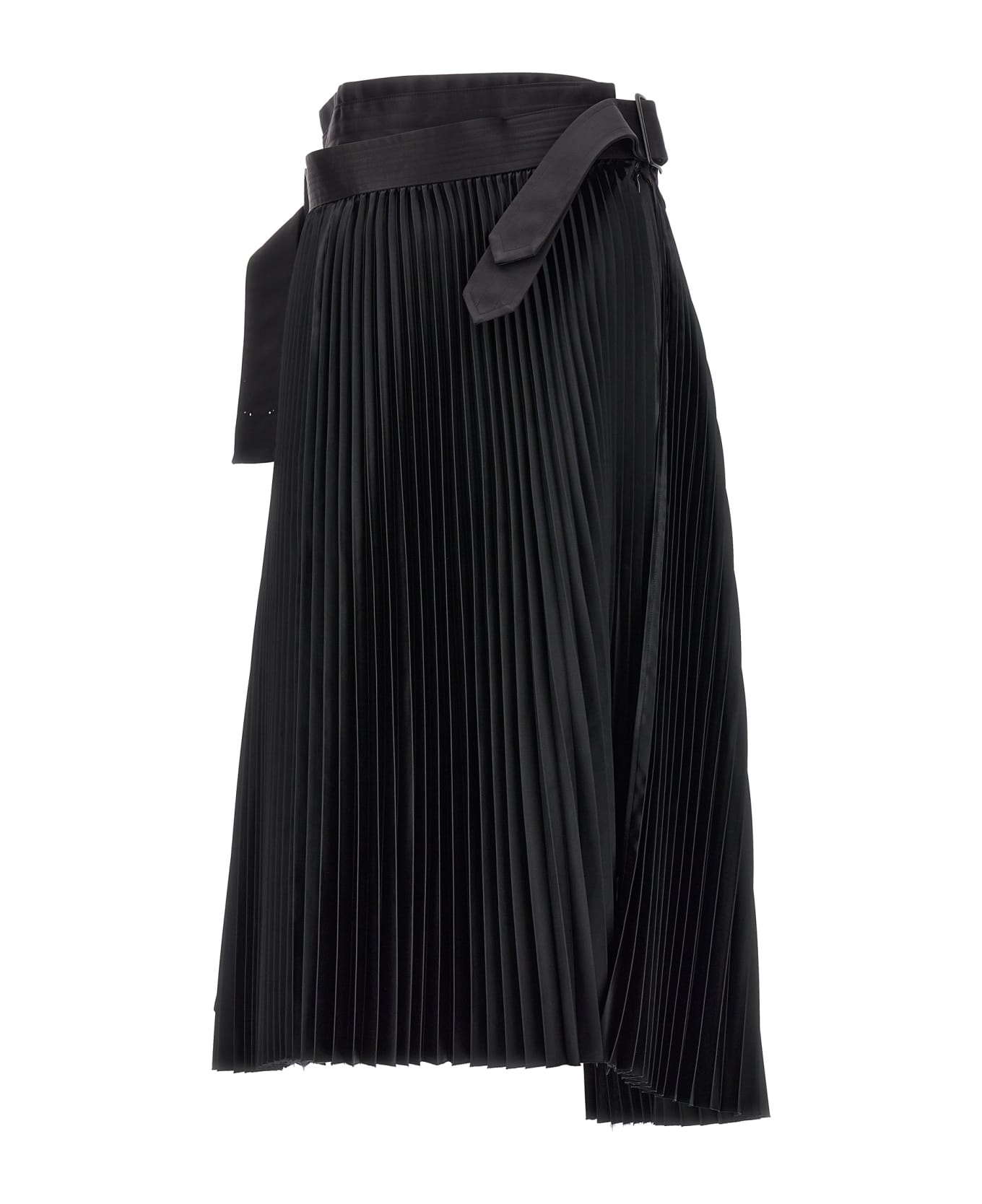 Junya Watanabe Pleated Midi Skirt - Black  