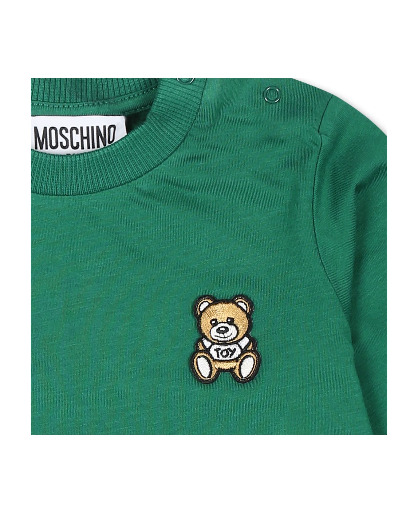 Moschino Green T-shirt For Babykids With Teddy Bear - Green