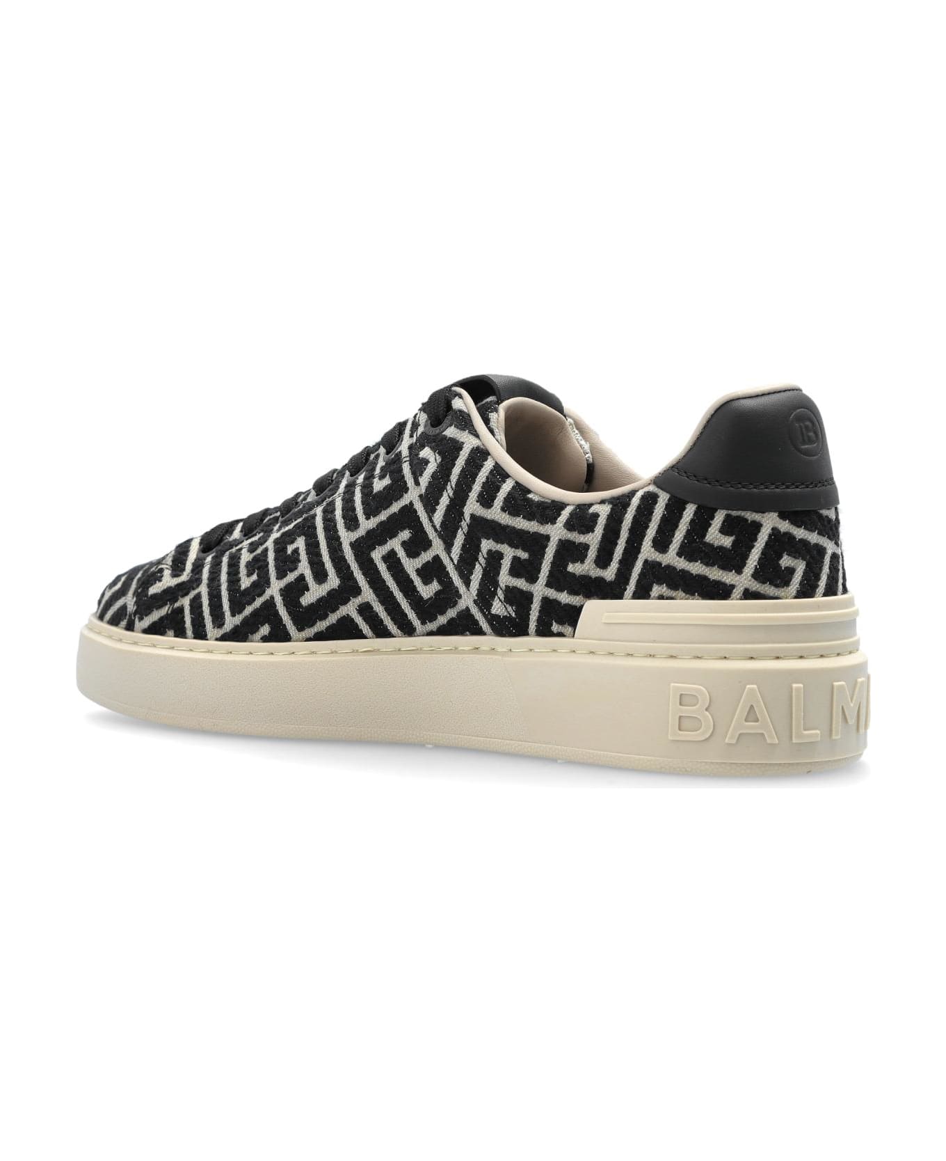 Balmain Sports Shoes With Monogram - BLACK