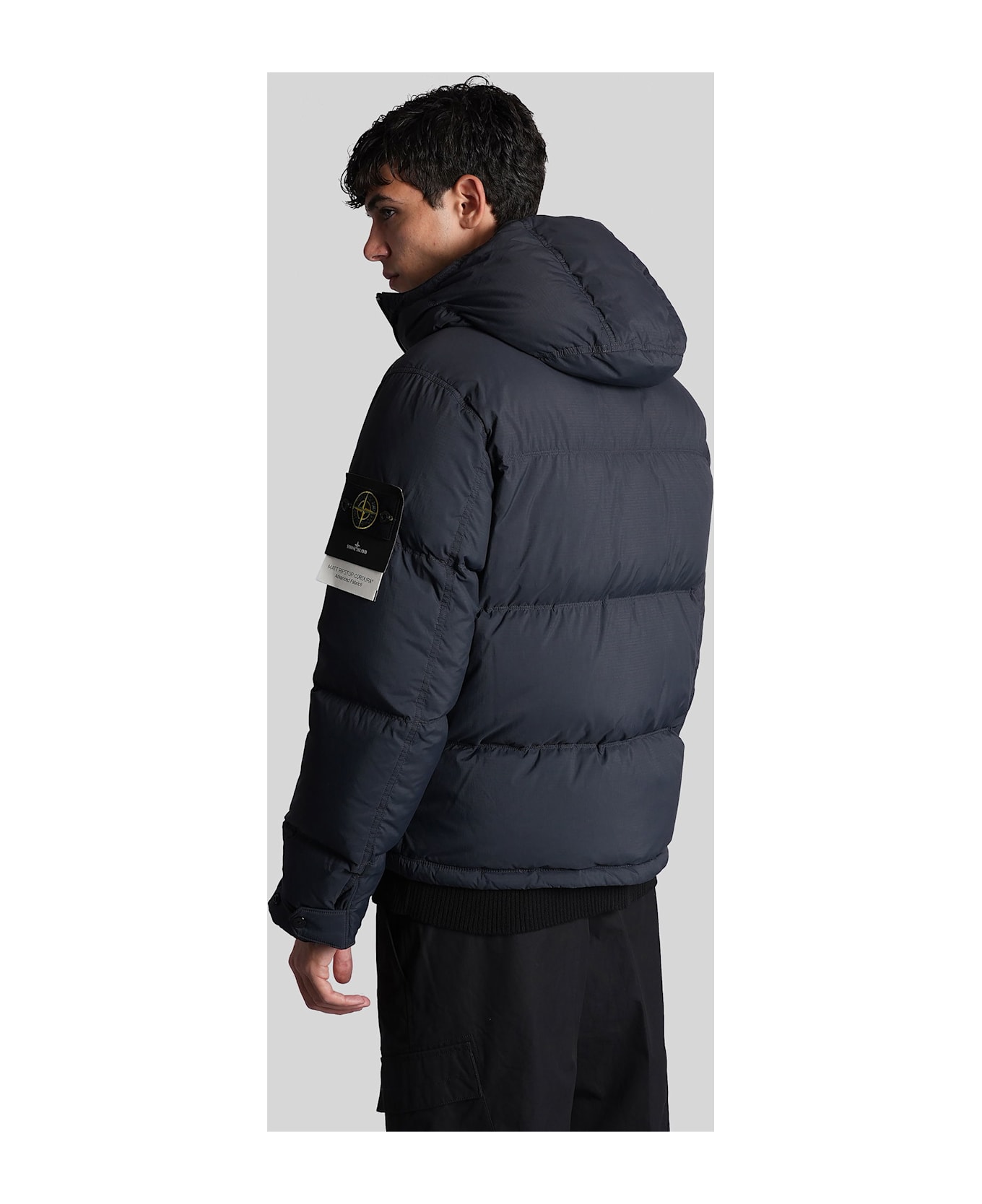 Stone Island Puffer In Blue Polyamide - blue