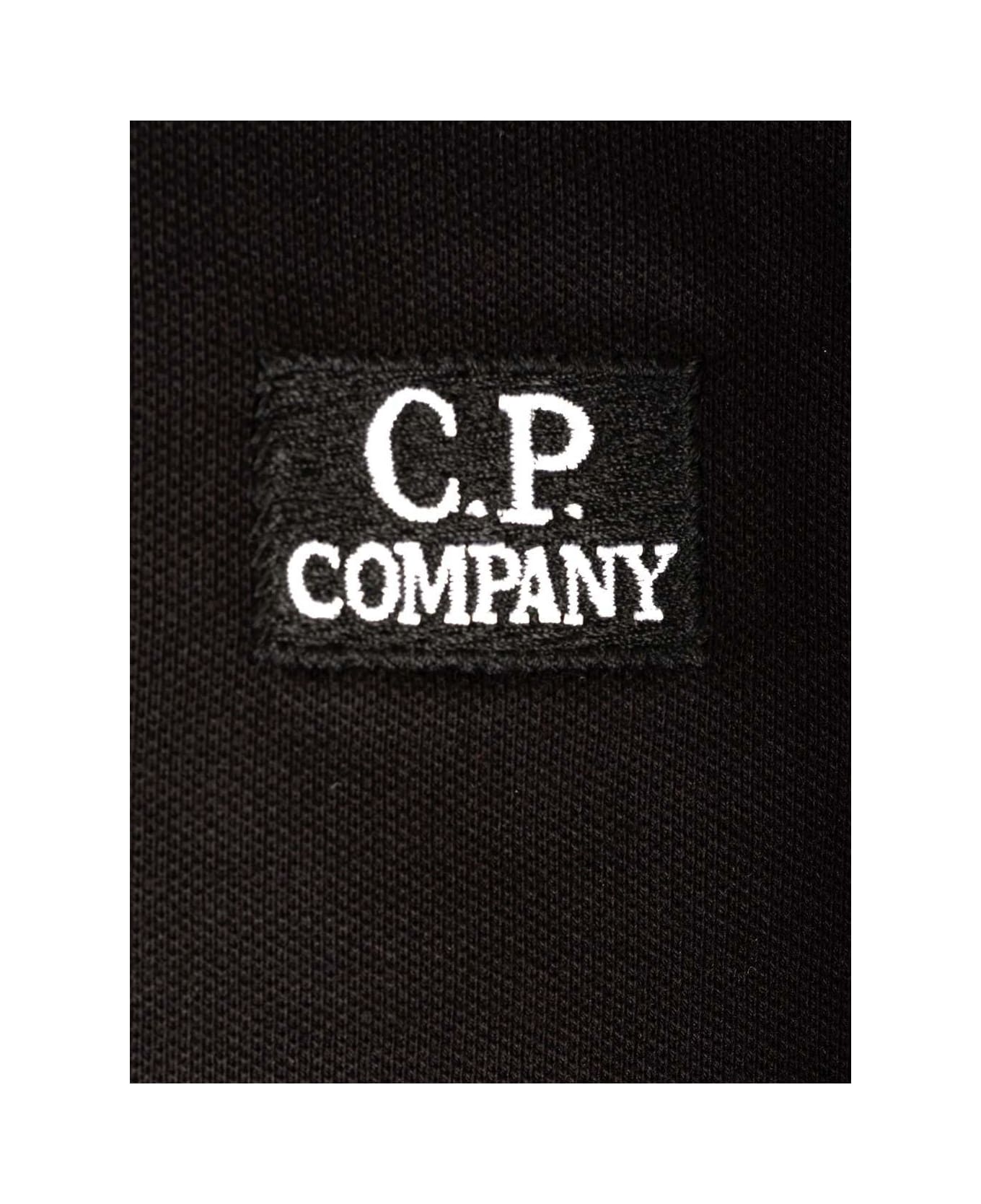 C.P. Company Logo Patch Polo Shirt - Nero