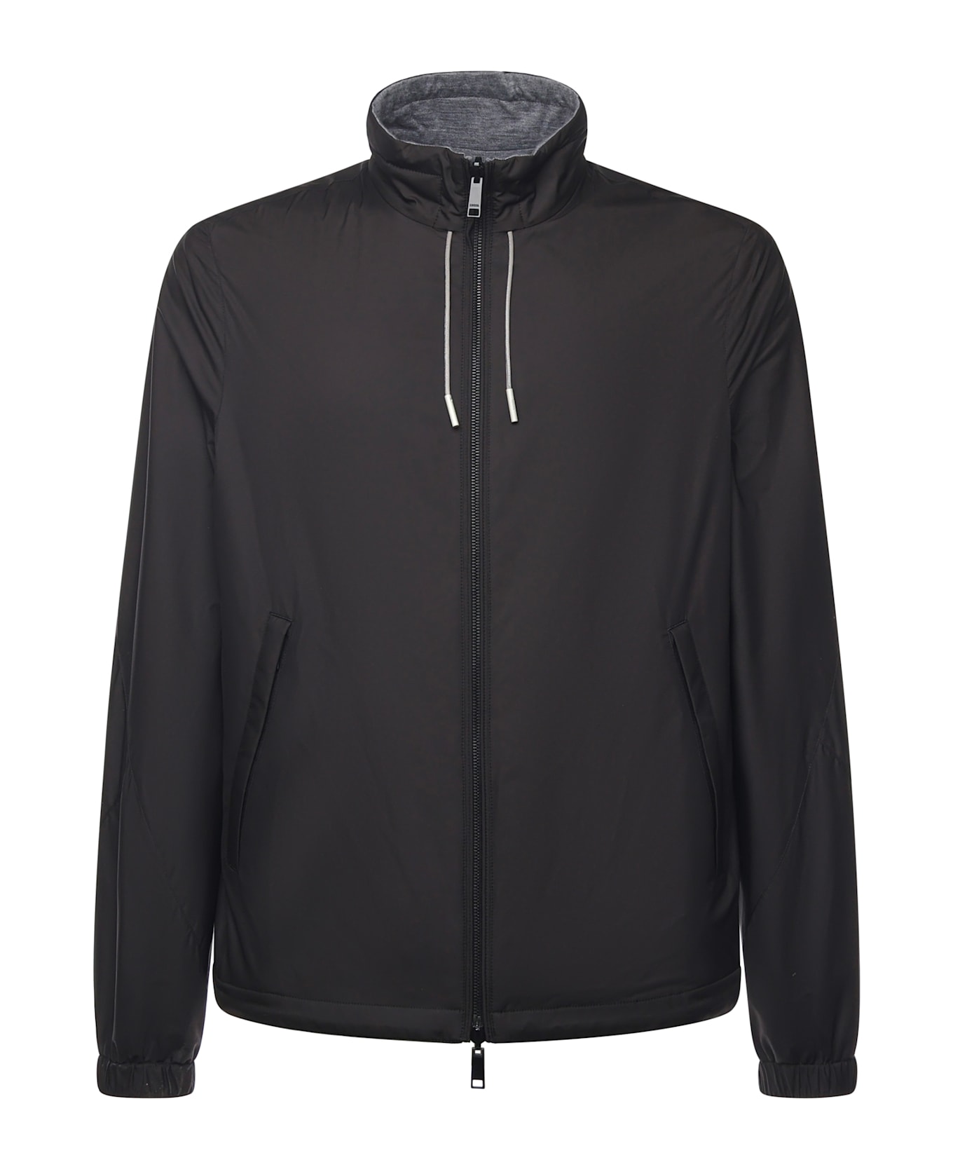 Zegna Reversible Brezza Microfiber Blouson - BLACK/GREY