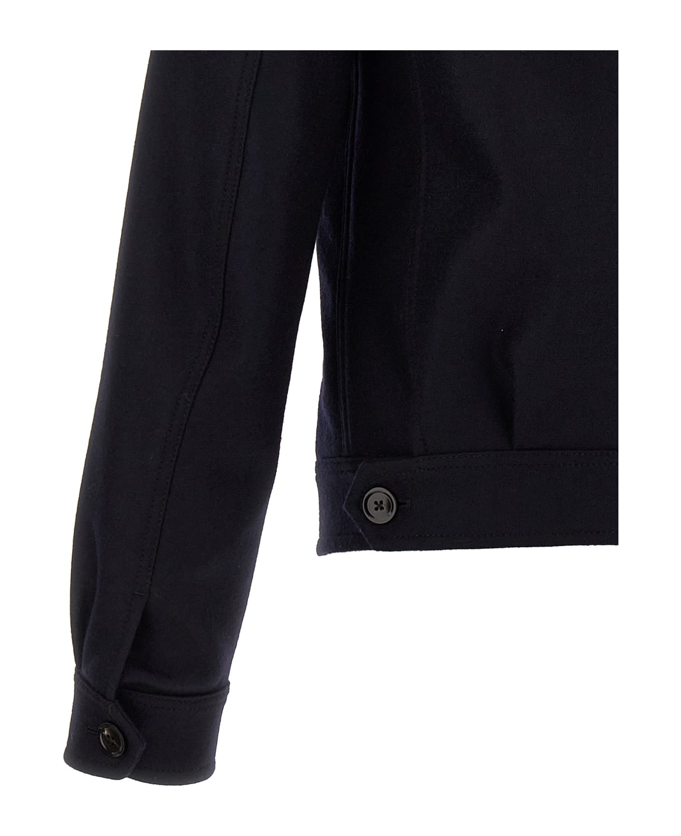 Tom Ford 'light Melton Officer' Jacket - BLUE