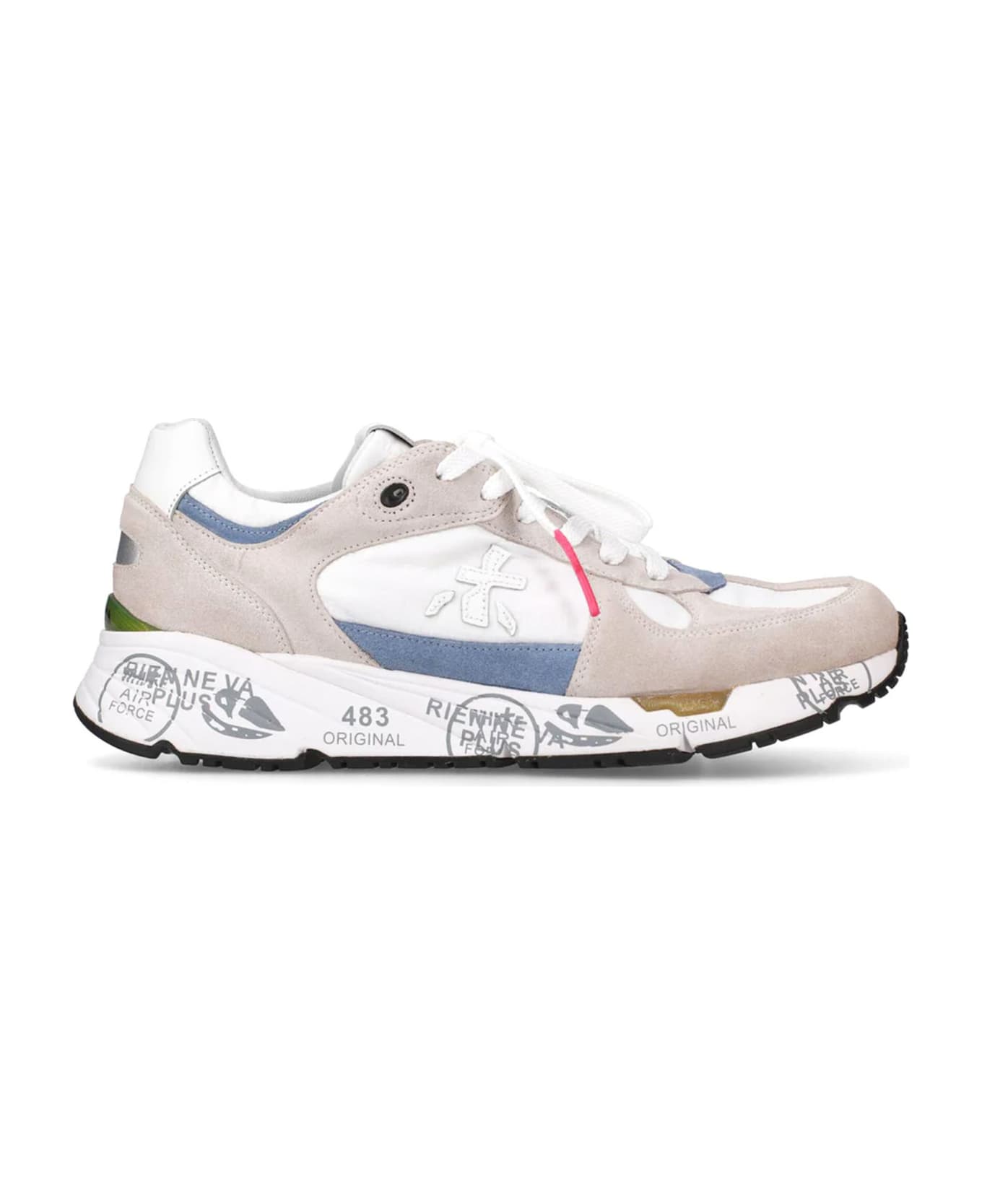 Premiata Mase Sneakers With Contrasting Inserts - Grigio/bianco スニーカー