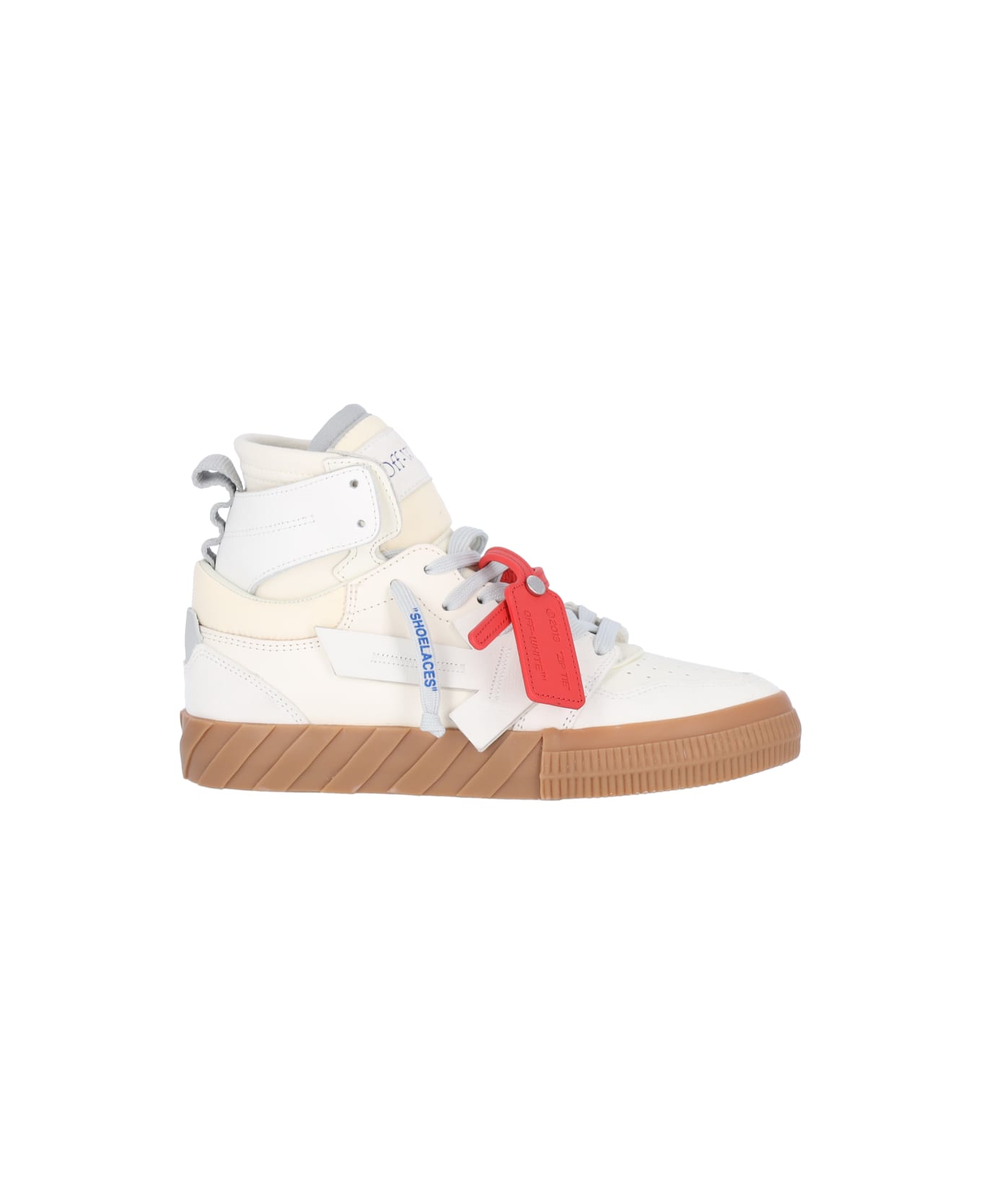 Off-White Floating Arrow High Top Vulcanized Sneakers - Cream