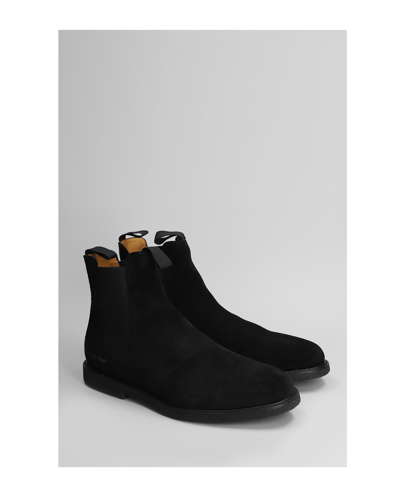 Common Projects Chelsea Classic Ankle Boots In Black Suede - black