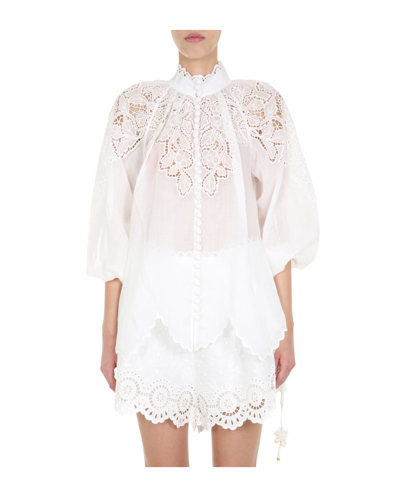 Zimmermann Embroidered Shirt - BIANCO