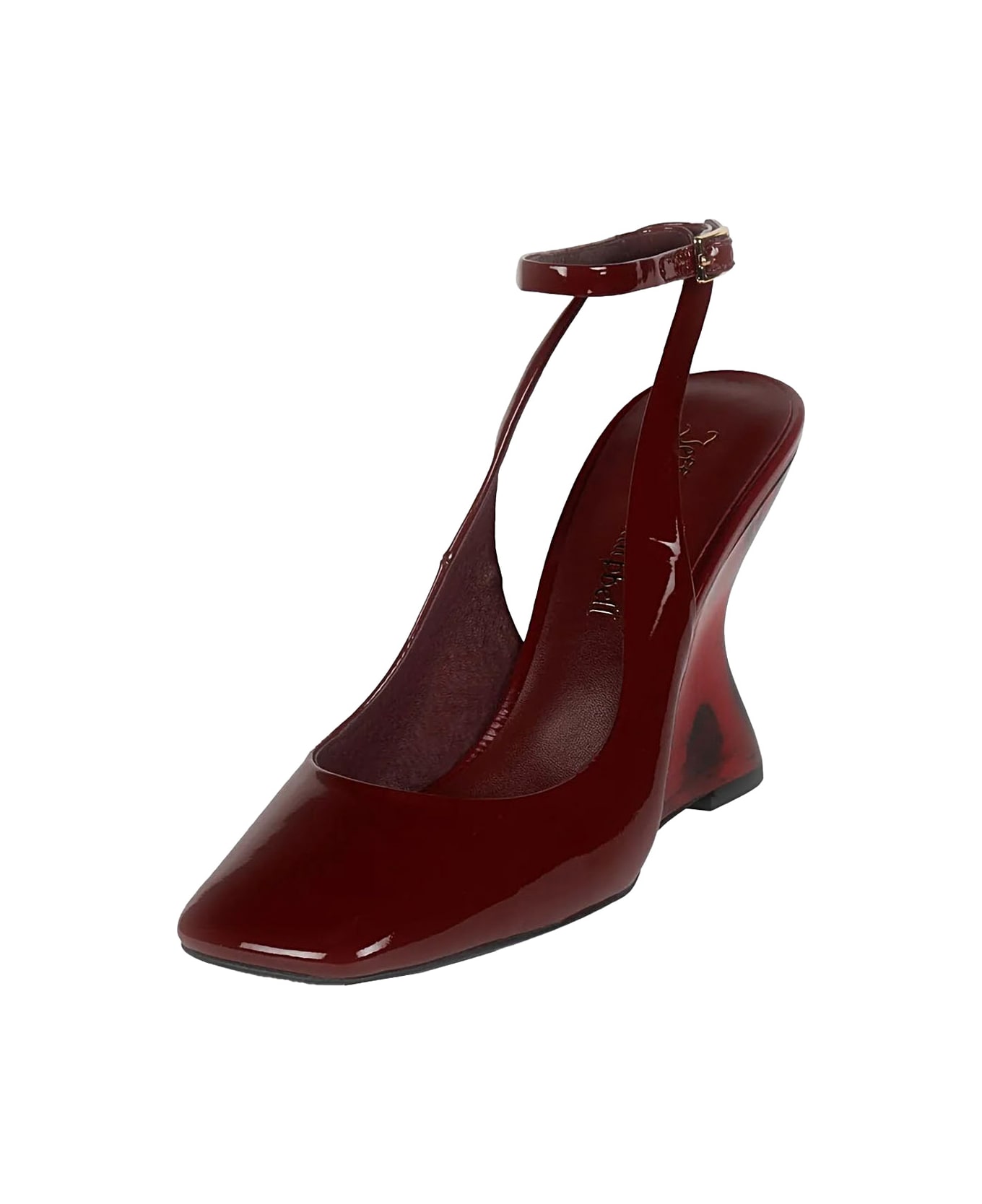 Jeffrey Campbell 
favrile
 Bordeaux Wedges With Strap Closure And Square Toe In Leather Woman - Bordeaux