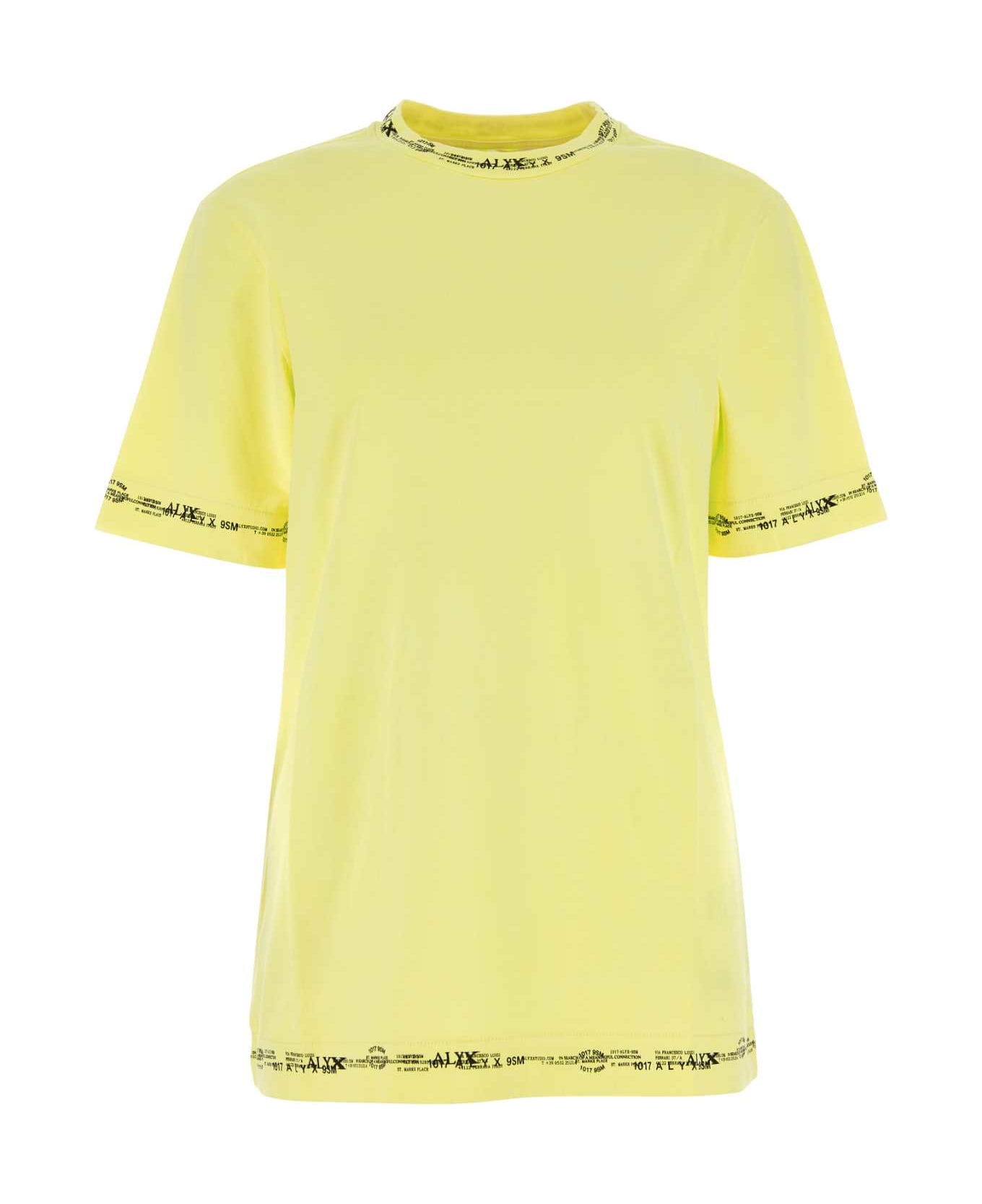 1017 ALYX 9SM Fluo Yellow Cotton T-shirt - YLW0042