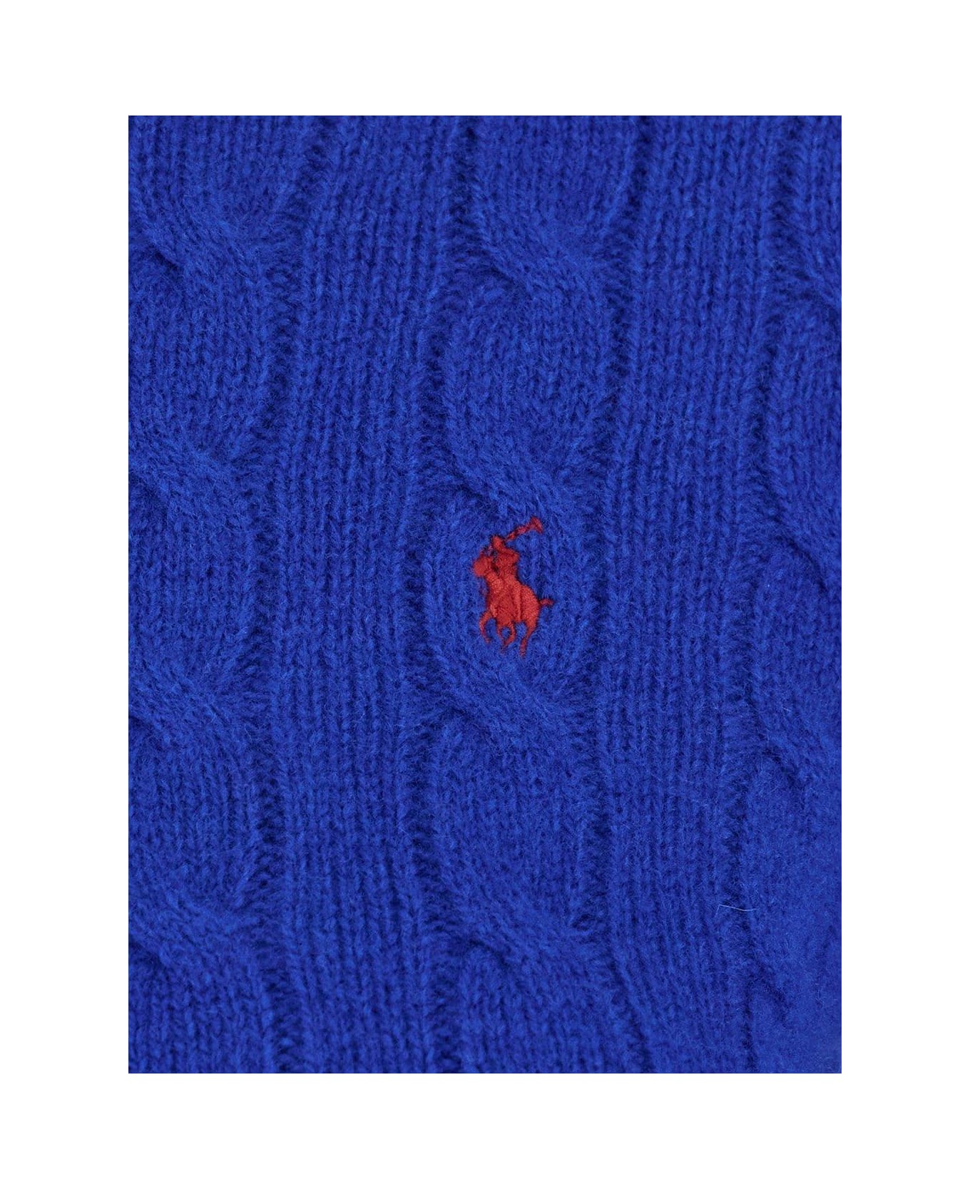 Ralph Lauren Pony Embroidered Cable-knit Jumper - BLUE