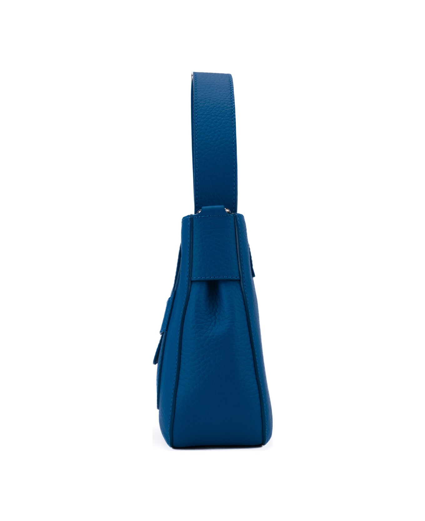 Orciani Dama Soft Midi Bag In Leather - Blu elettrico