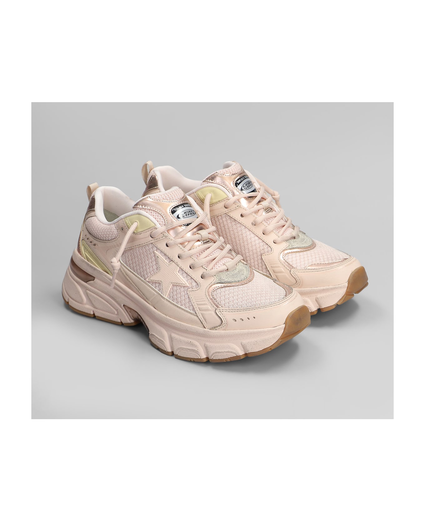 Golden Goose Lightstar Sneakers In Rose-pink Leather And Fabric - rose-pink