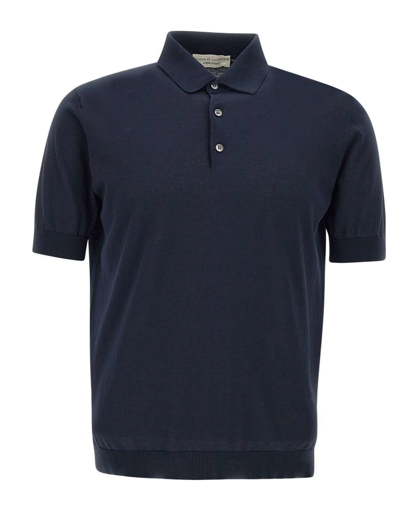 Filippo De Laurentiis Cotton Crêpe Polo Shirt - BLUE
