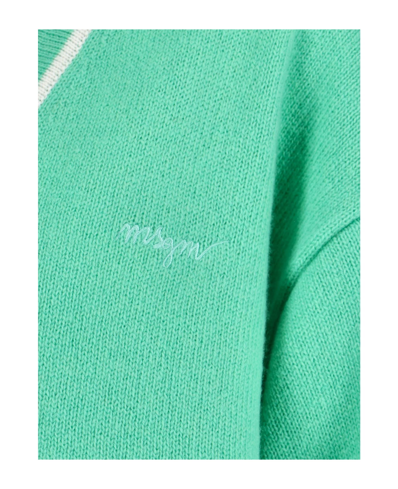 MSGM Cropped Cardigan - Green