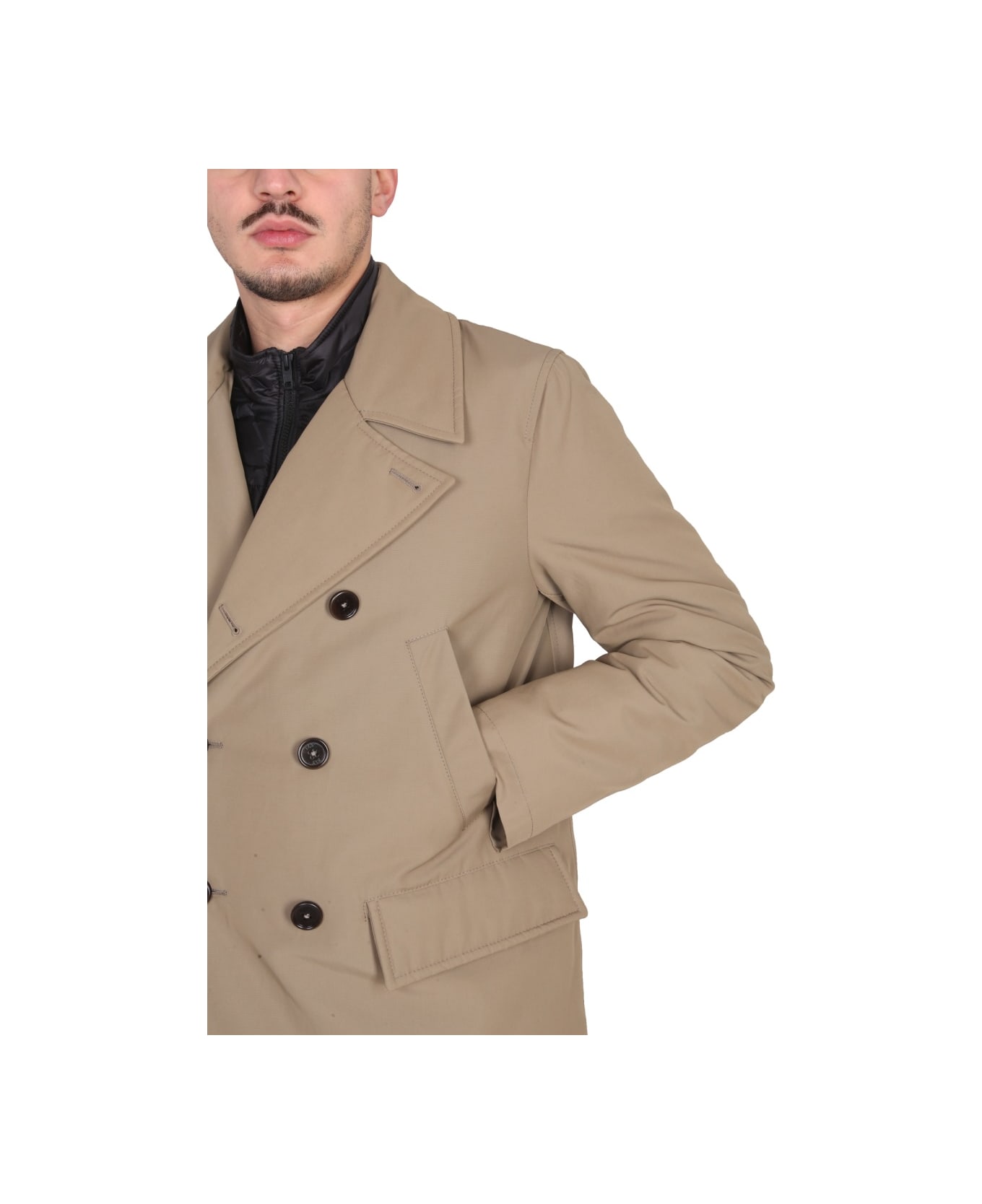 Fay "peacot Double Front" Coat - BEIGE