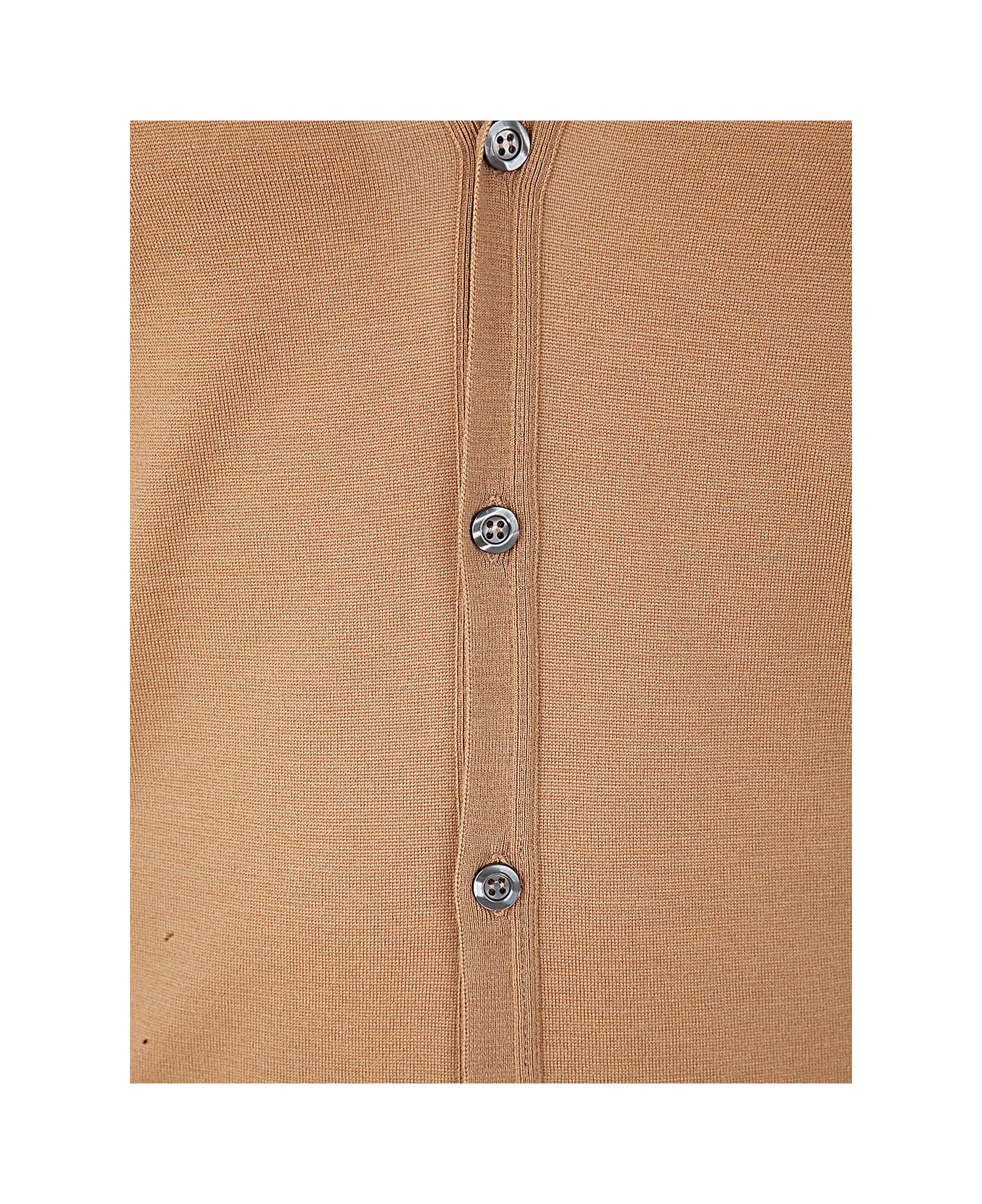 John Smedley Bryn Long Sleeves V Neck Fashioned Cardigan - Nutmeg